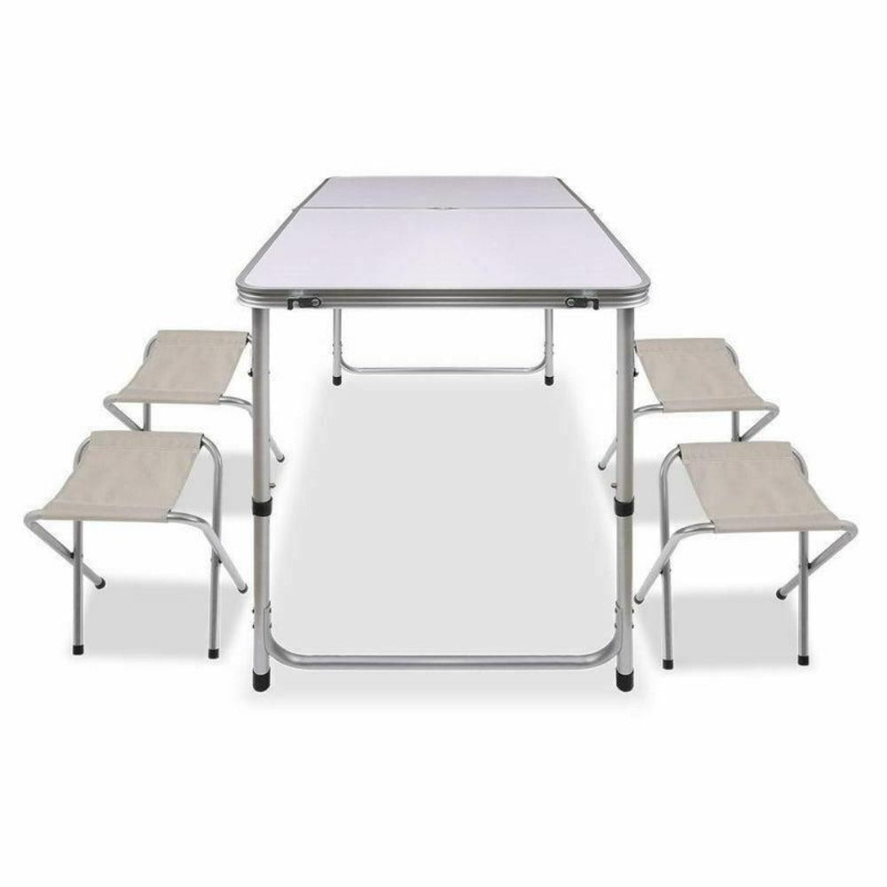 Portable Folding Picnic Camping Set BBQ Party Aluminium Table 4 Foldable Chairs โ image 6