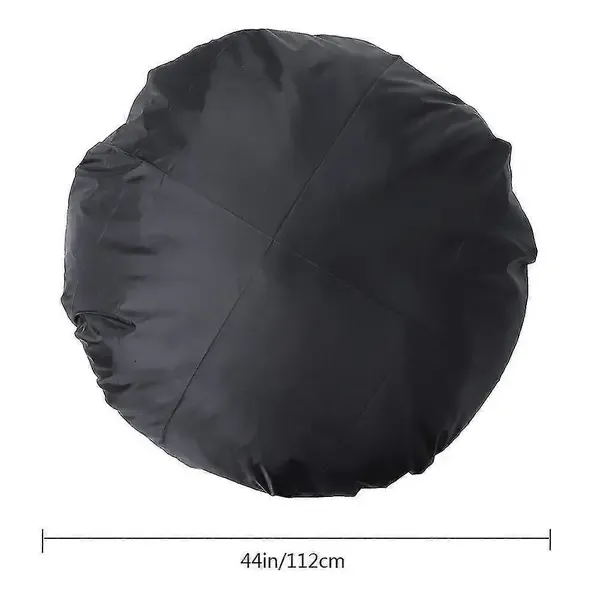 1 Piece Round Grill Cover, Waterproof Dustproof Outdoor Fire Pit and BBQ Protector for Patio and Garden Use, Black, 112 cm — image 2