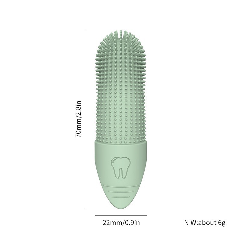 4 Pcs Green Soft Silicone Pet Finger Toothbrush - Gentle Dental Care for Dogs & Cats, Tartar & Plaque Remover — image 5
