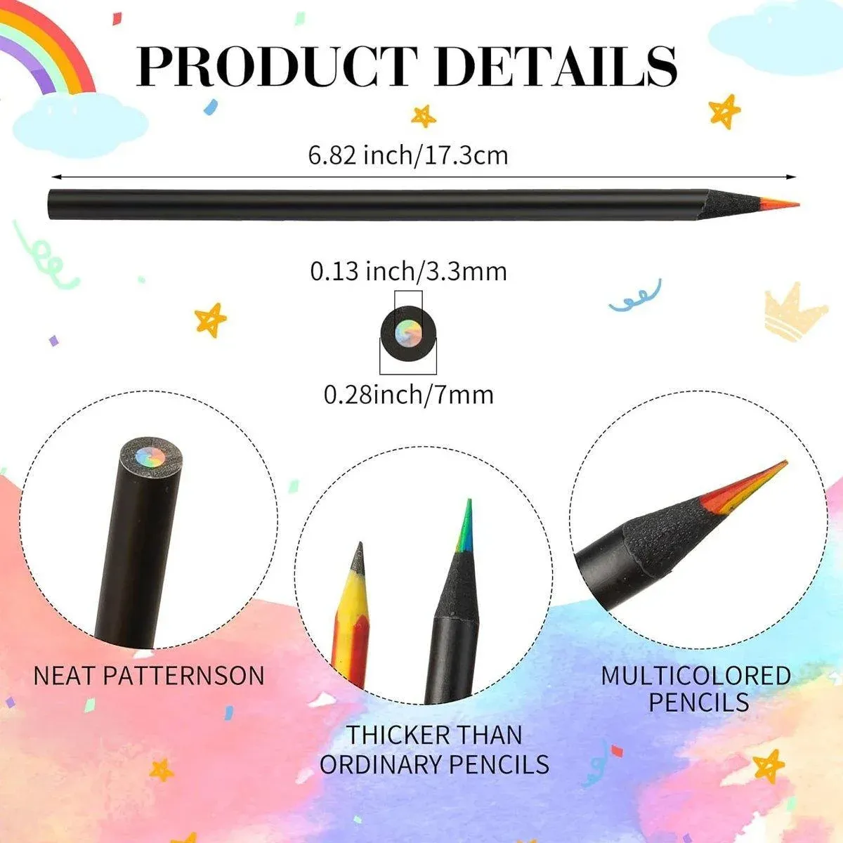 Rainbow Colour Pencils Multicolour Gradient Drawing Pencils for Students โ image 4