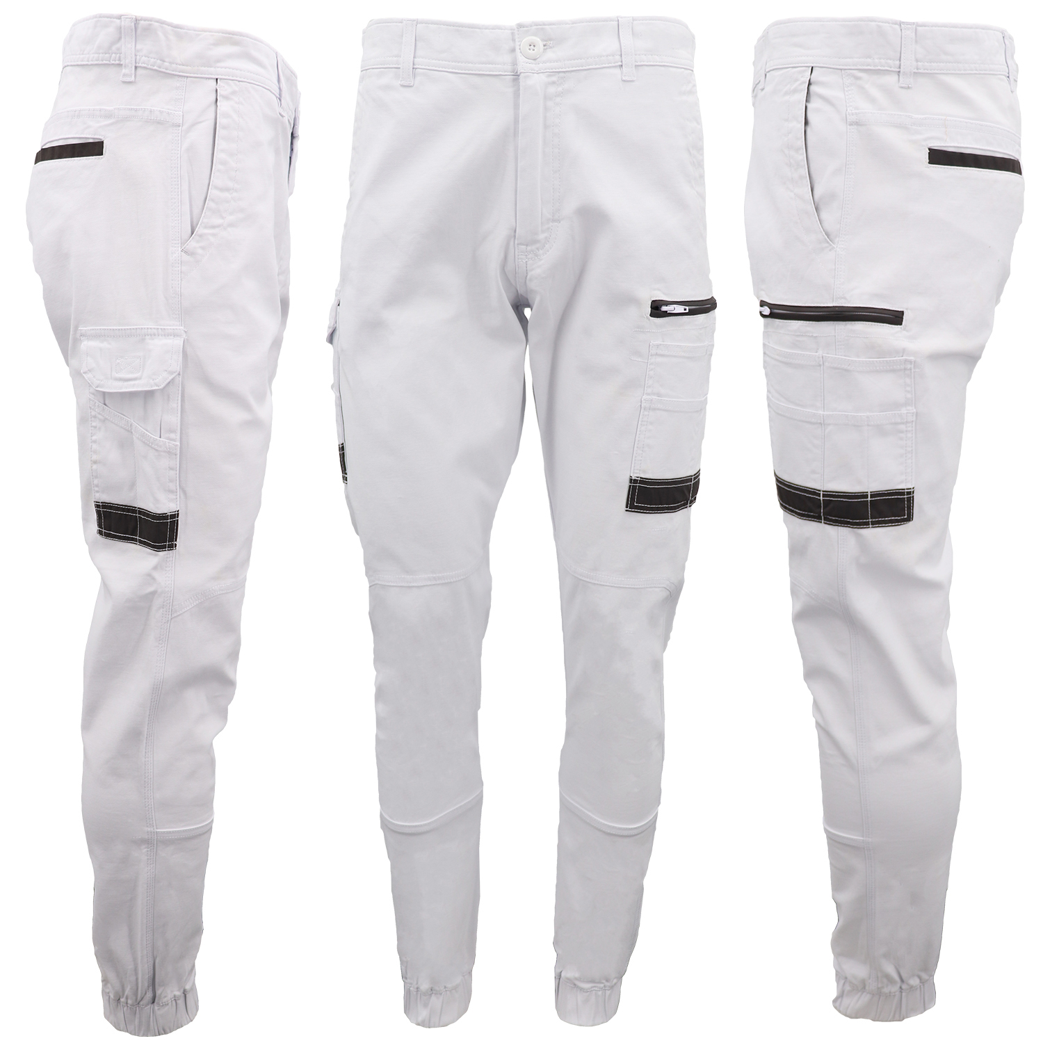Men's Cargo Cotton Drill Work Pants UPF 50+ 13 Pockets Tradies Workwear Trousers, Black, 38 โ image 6