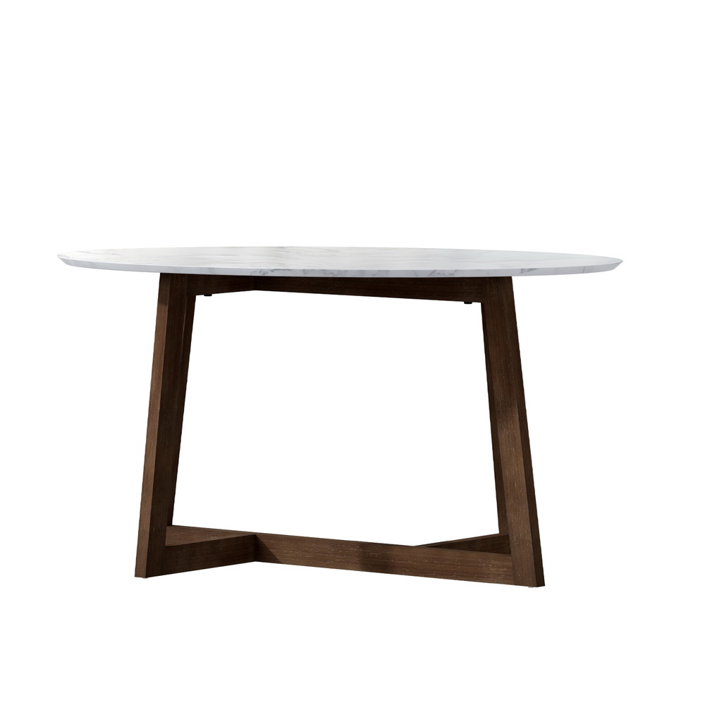 Artiss Coffee Table Oval Marble Effect — image 3