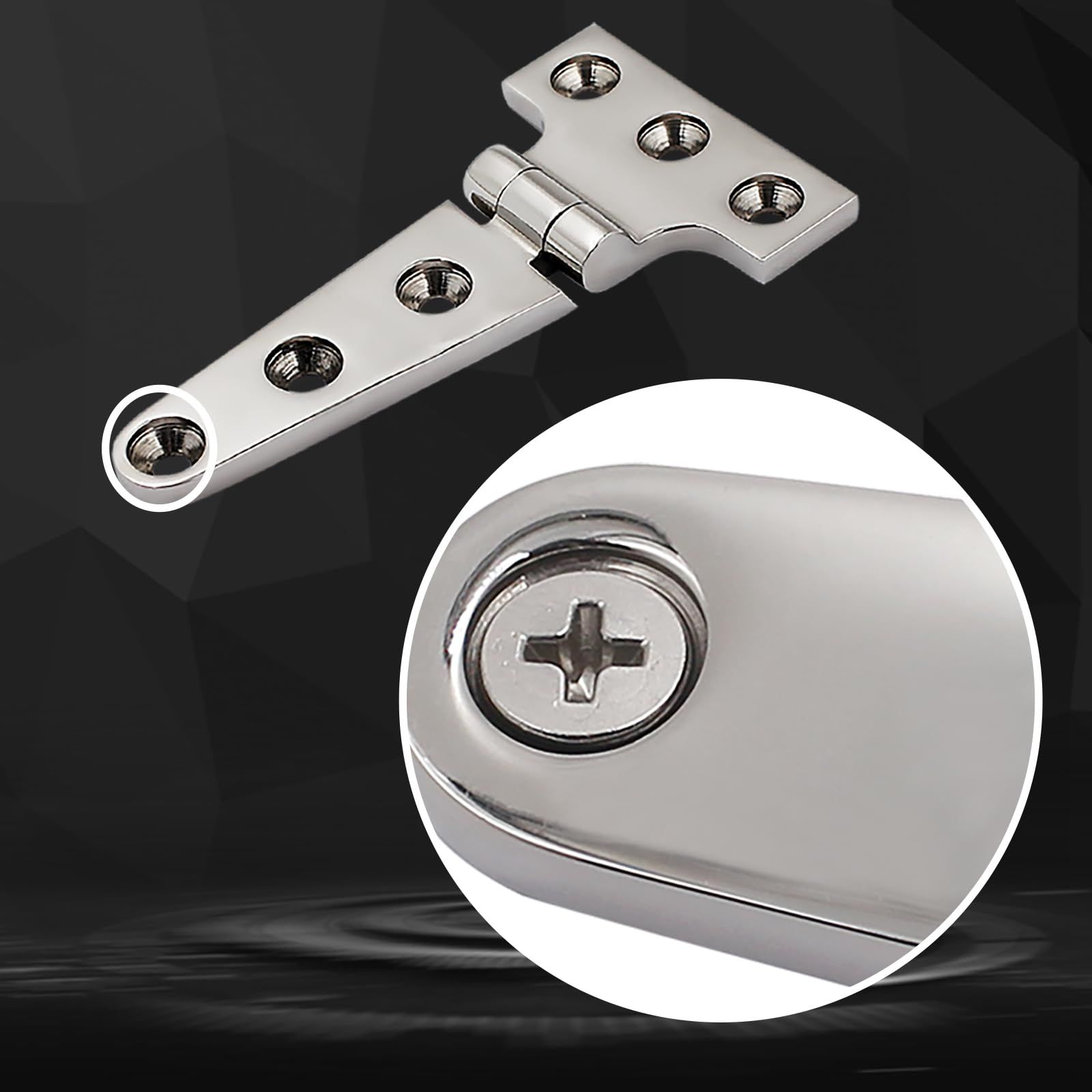 316 Stainless Steel T Hinges Marine Grade 4'' x 2" Heavy Duty Boat Hatch Hinge (100 mm X 54 mm) 2 Pack Casting Cabinet with Screws โ image 4