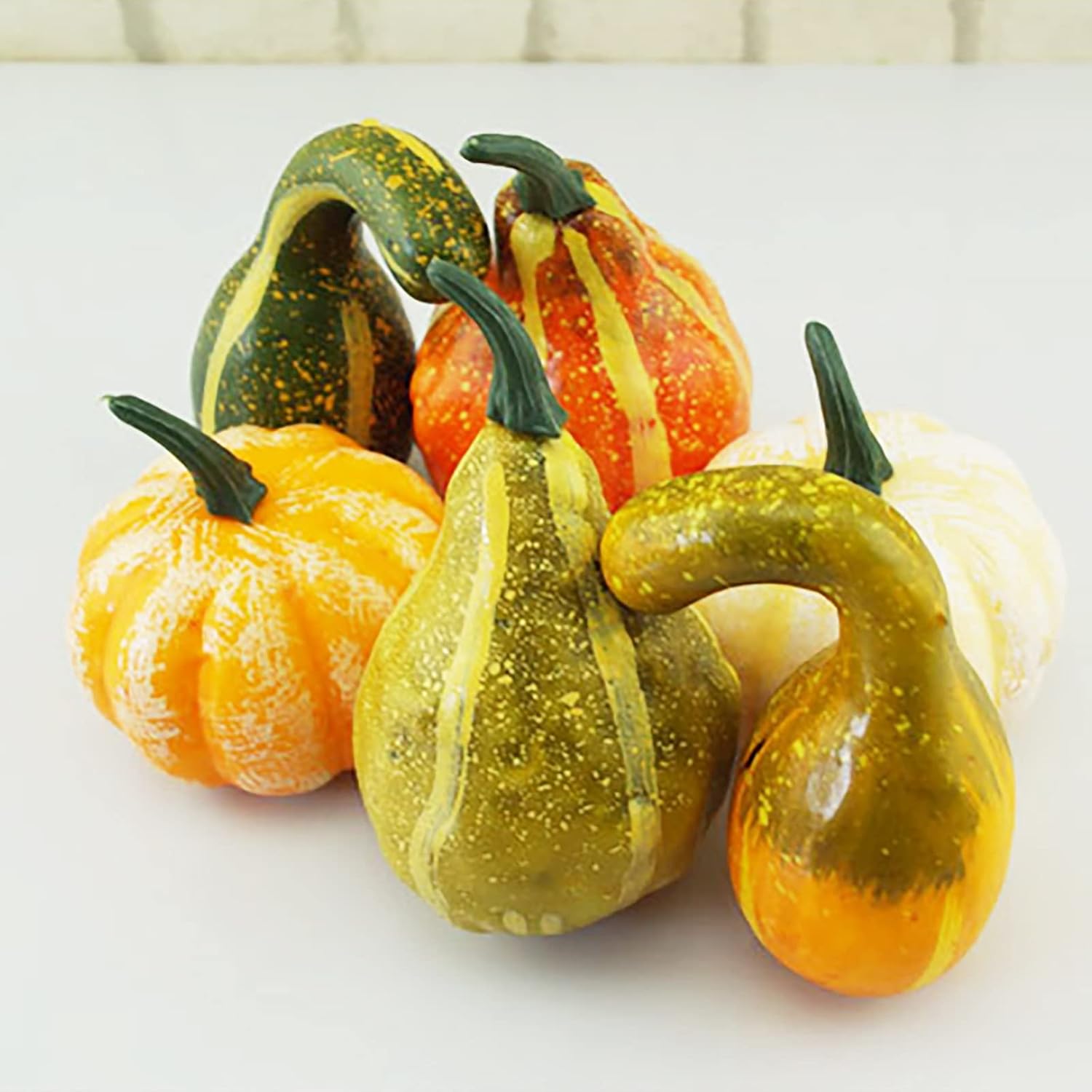 12 Pcs Artificial Pumpkins and Gourds Set, Small Faux Foam Pumpkins Artificial Vegetables for Halloween Fall Thanksgiving Party Table Decoration Supply (12pcs) โ image 2