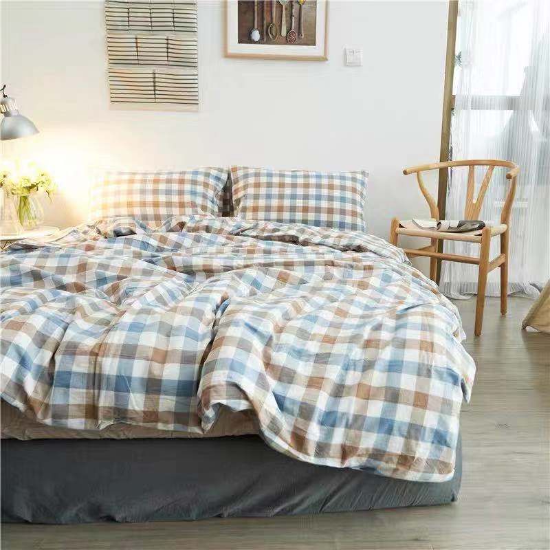 Duo Quilt Cover Geometric Pattern Twill Red striped flower 1.2x 2.2 m sheets โ image 3