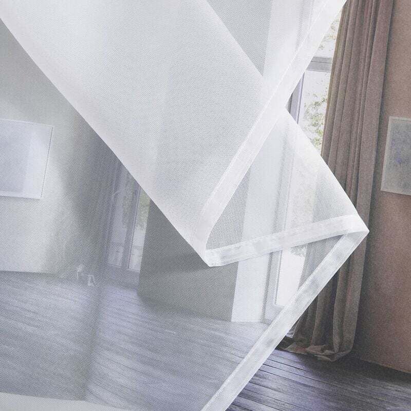 White Sheer Curtains Set of 2 132 × 160 cm Organza Tulle Eyelets Transparent Light Filter for Bedroom Kitchen — image 4