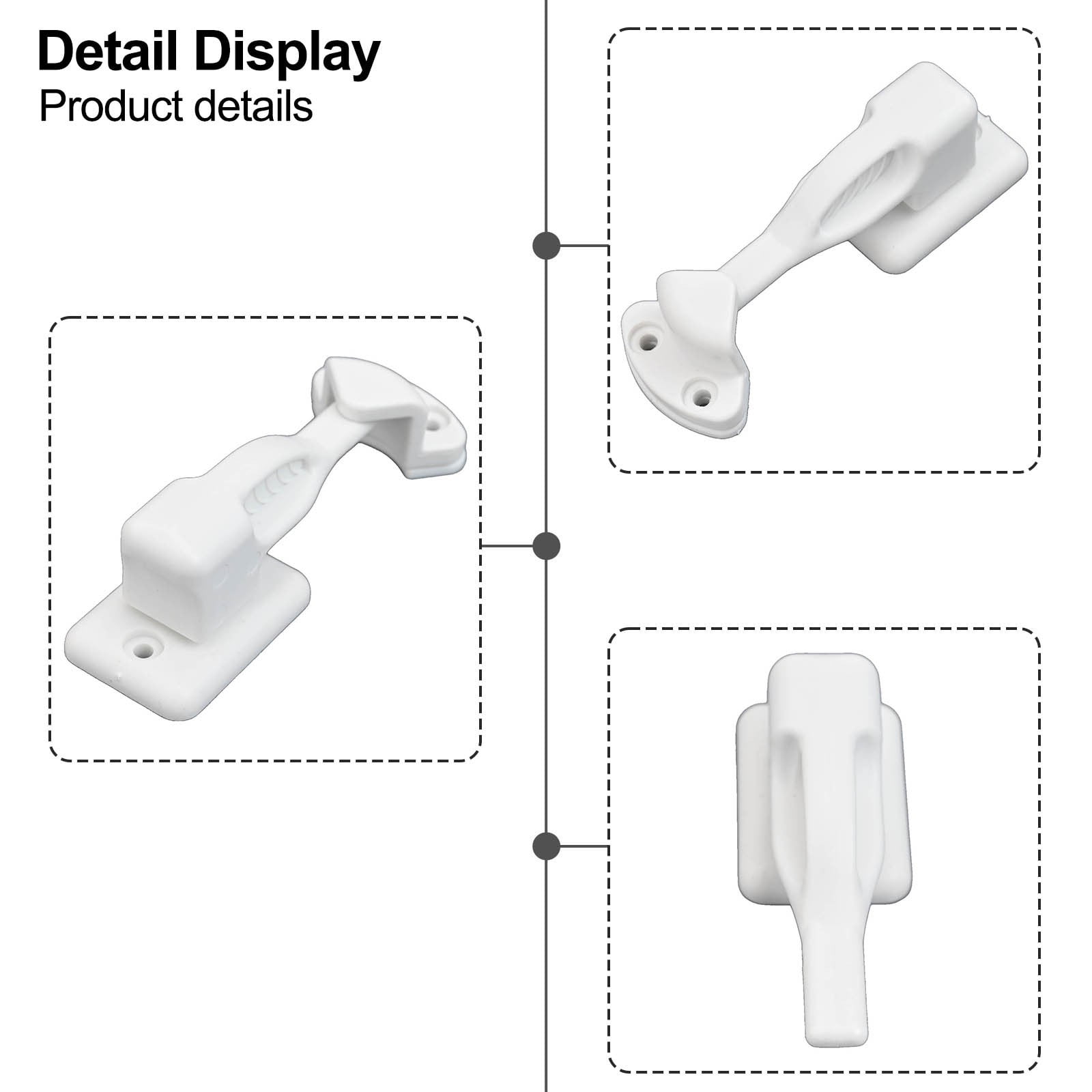 Nylon Rv Cabinet Latch Lock For Camper Trailer Boat Easy Install Secure Door Catch Holder White Black Travel Accessory Construction White โ image 3