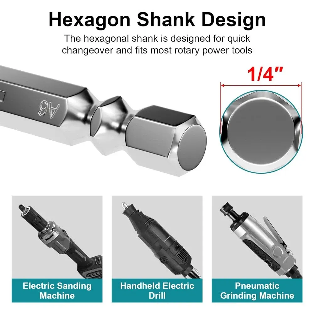 10Pc Titanium Gold Carbide Burr Set 1/4" Hex Quick Change Shank Die Grinding Bit — image 4