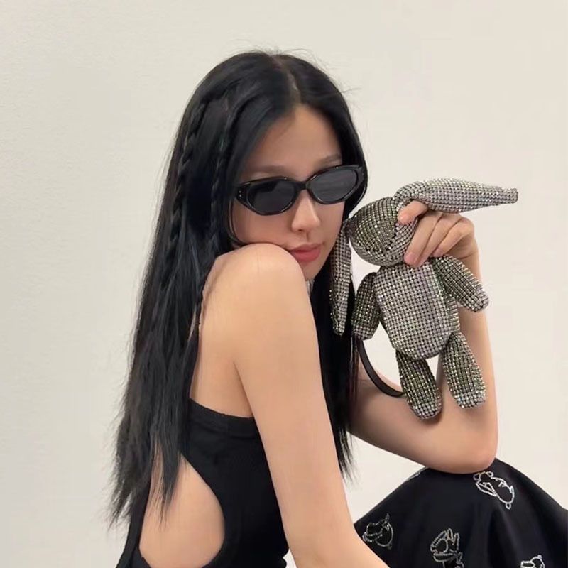 Retro Rectangle Sunglasses for Women Small Clout Goggles Fashion Designer Cool Square Shades with Small Face Narrow — image 5