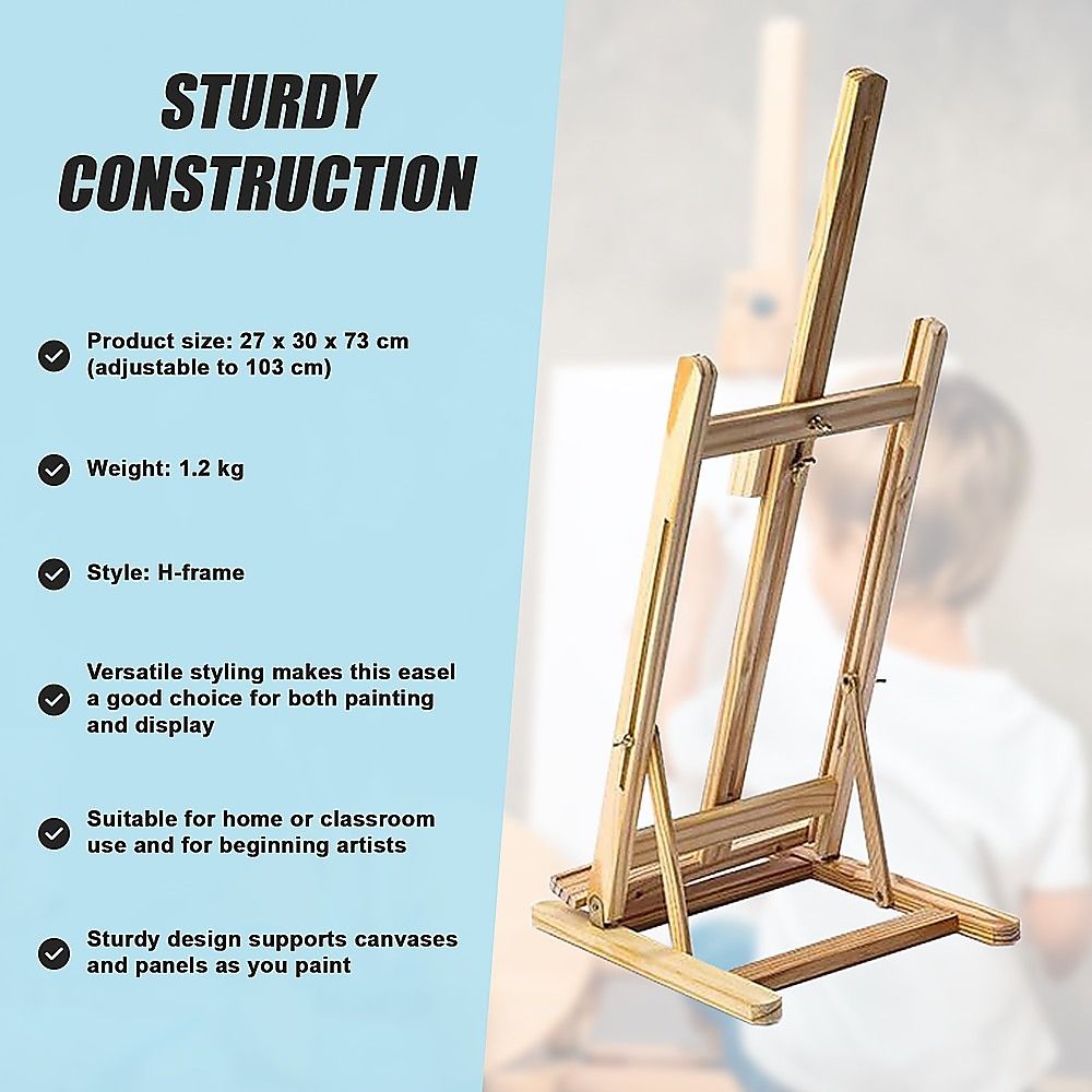 Tabletop Easel Wood Studio H Frame Artist Painting Display Stand For Art Wedding Shop Use โ image 5