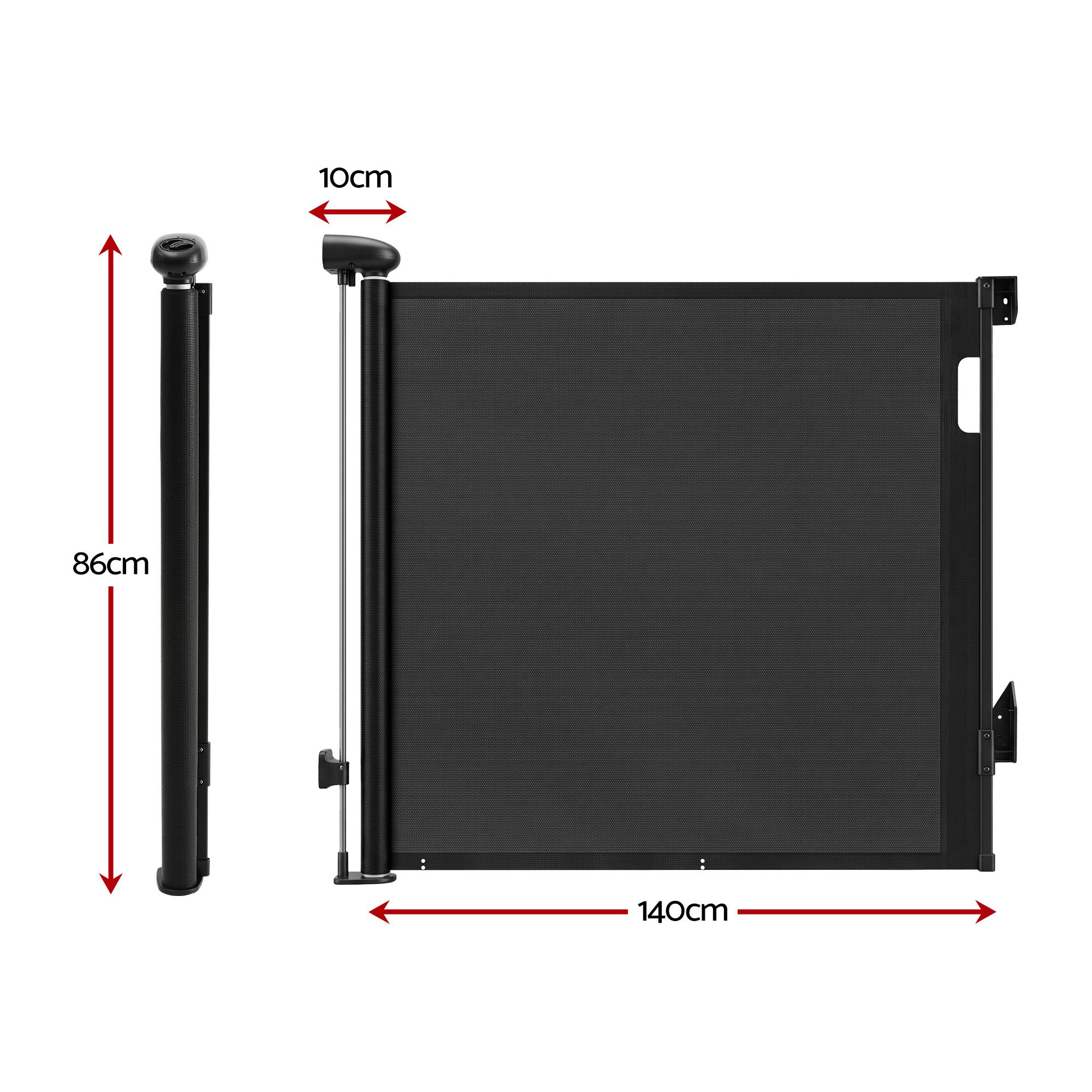 Keezi Retractable Gate Baby Gate Pet Safety Fence Extends up to 140cm Black — image 2