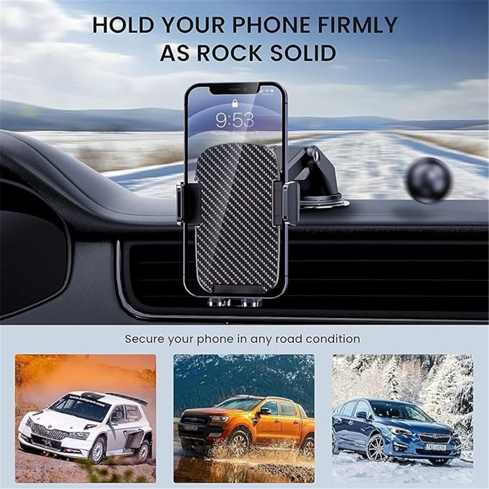 Grade Car Phone Holder - [Ultra Strong Suction] 3-in-1 Phone Mount for Dashboard, Windshield & Air Vent, Super Stable Universal Car Accessories for iPhone & — image 4