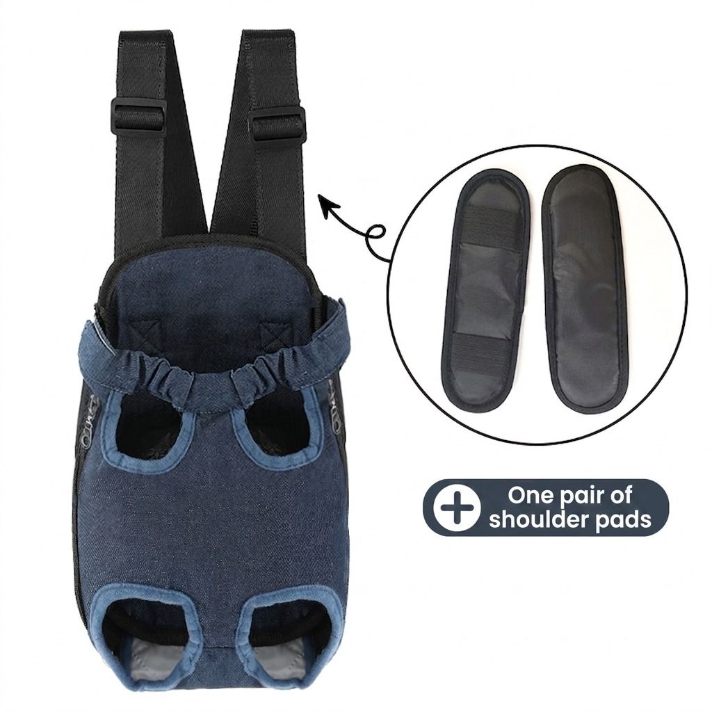 Portable Pet Front Chest Backpack for Small Dogs and Cats β Hands-Free Travel Carrier with Adjustable Straps, Breathable Mesh, and Padded Shoulder Pads for