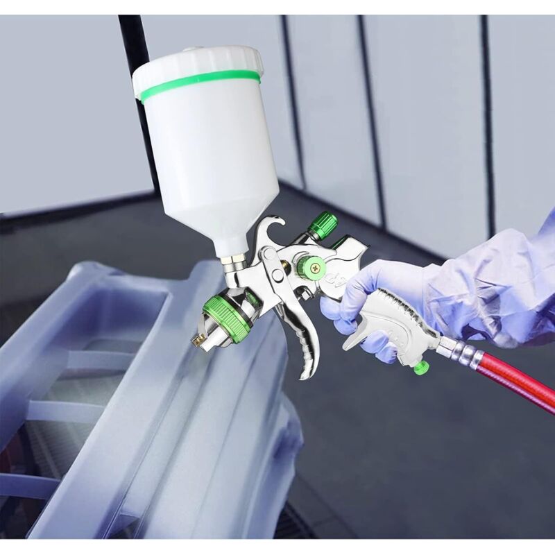 Hvlp Professional Paint Spray Gun 600Cc With 3 Nozzles 1.4Mm 1.7Mm 2.0Mm, Hvlp Gravity Feed Air Spray Gun Car Furniture — image 2