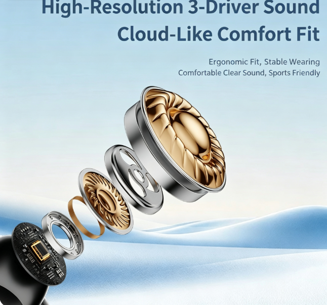 Y8 Bluetooth 6.0 Wireless Heavy Bass Earbuds ENC Noise Cancelling In Ear Headphones,Cream — image 6