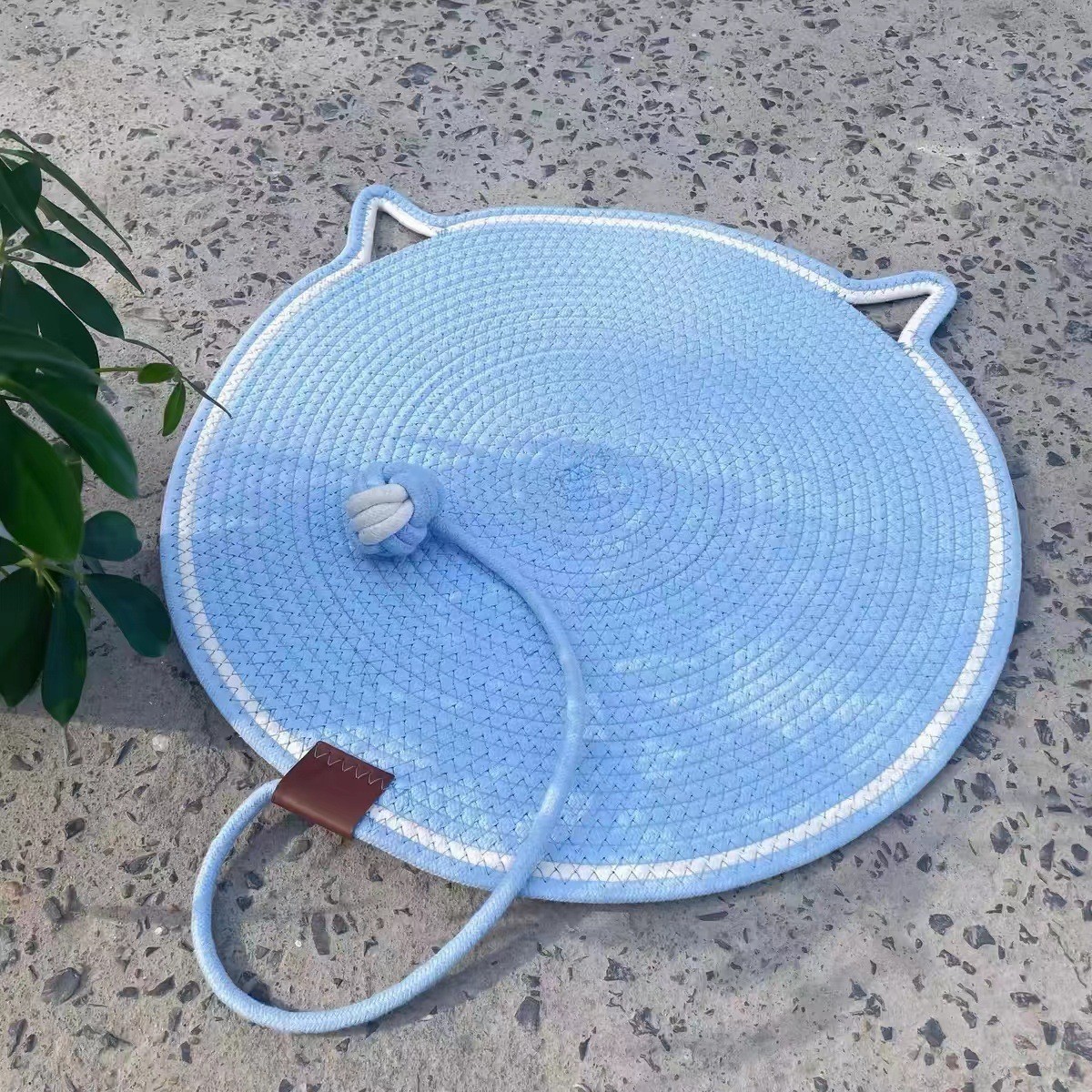 3 Pcs Blue Durable Cat Scratching Mat with Attached Toy Ball - Washable and Multi-Functional