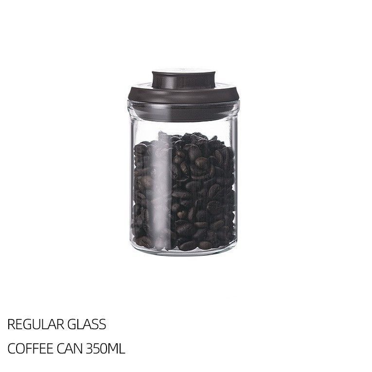 High Borosilicate Glass Airtight Storage Canister 350ml Round Jar,Sealed Container for Coffee Beans Tea Leaves Coffee Powder,Kitchen Pantry Organiser,Christmas