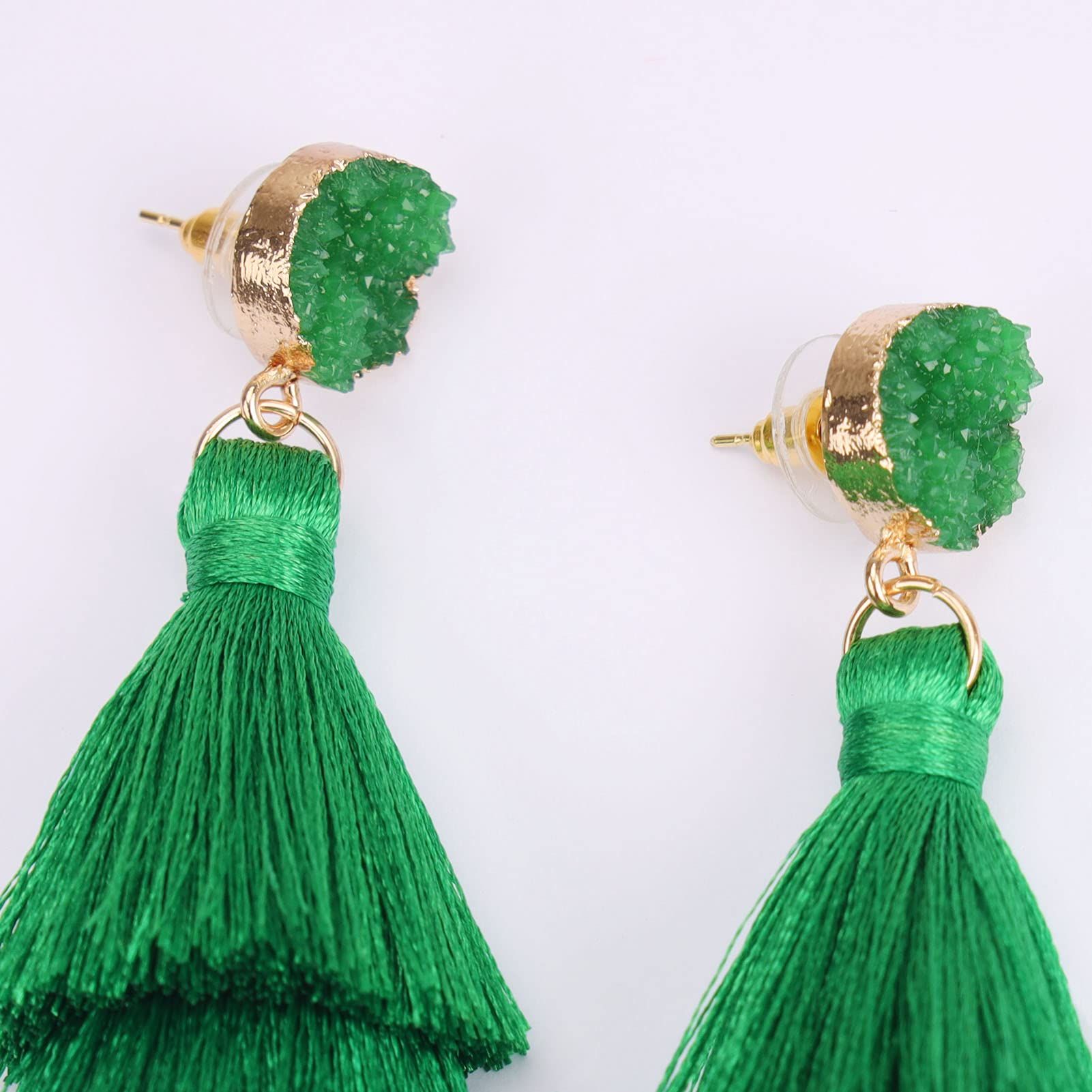 Earrings for Women Dangling, Colorful Layered Tassel Bohemian Drop Earrings Let your accessories do the talking! — image 4
