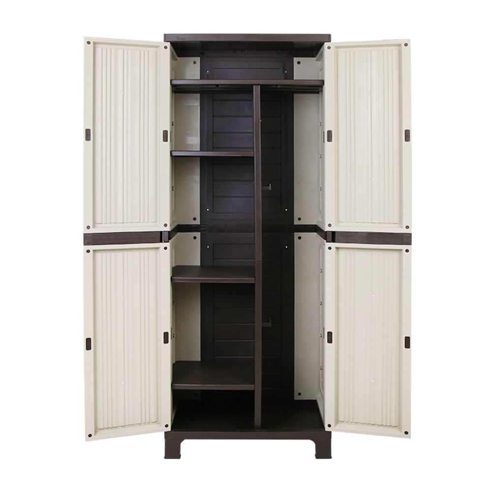 Gardeon Outdoor Storage Cabinet Box 173cm Lockable Cupboard Sheds Garage Adjustable Beige — image 5