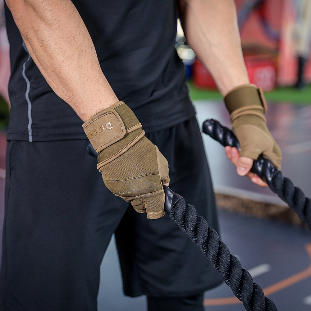 Size XXL Green Heavy Duty Workout Gloves with Wrist Support - Anti-Slip Gel Padded Gym Gloves for Weightlifting, Training & Fitness — image 4