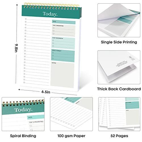 6Pack To Do List Notepad, Undated Daily Planner for Work and Goal Setting Greenery Sway, 52 Sheets, 9.8" x 6.5", Home and school, Daily Task Plannin — image 6