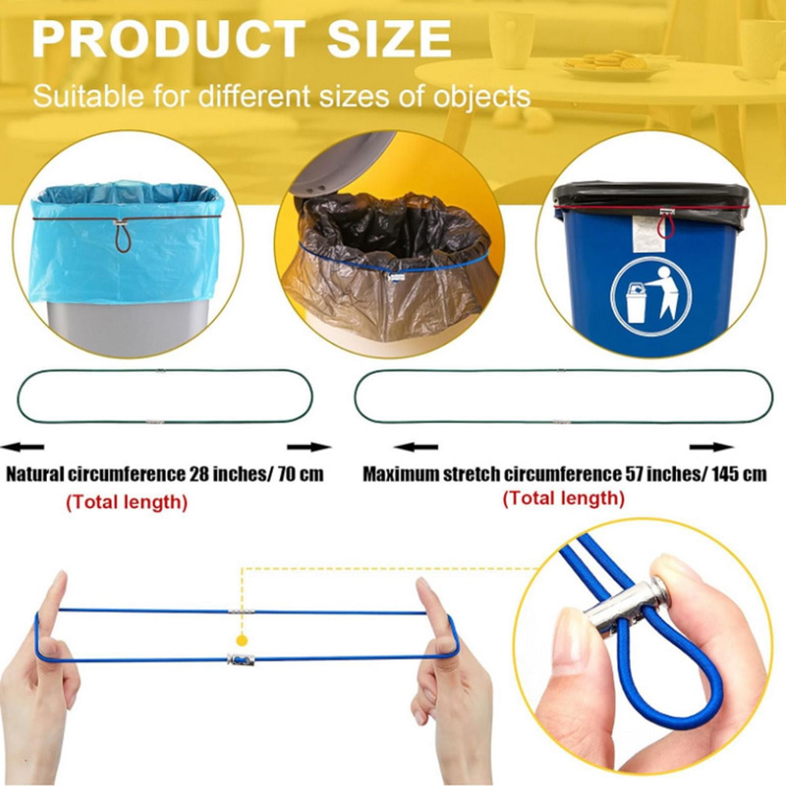 Garbage Can Rubber Bands,Multifunction Litter Box Bands,Fits 13-30 Gallon Bins, Heavy-duty Trash Can Bands to Hold Garbage Bags in Place, Trash Bag Holder Band — image 3
