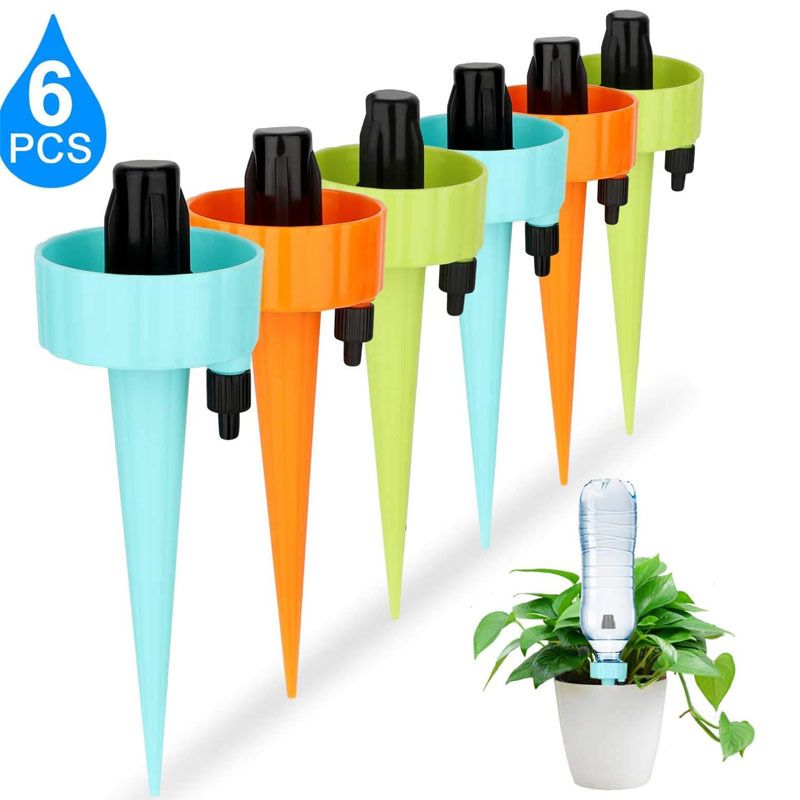 6PCS Automatic Plant Waterer Stakes Plant Vacation Self Waterer Devices for Outdoor Indoor Vacation Potted Plant Watering