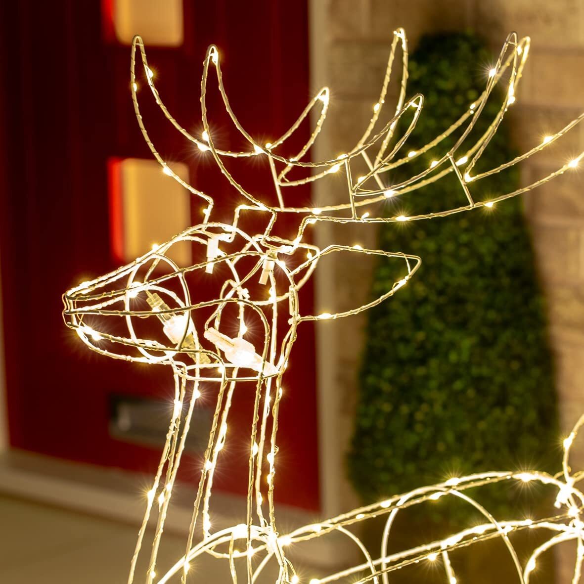 Samland Led Warm White Copper Wired 3d Standing Reindeer For Christmas Decoration — image 3