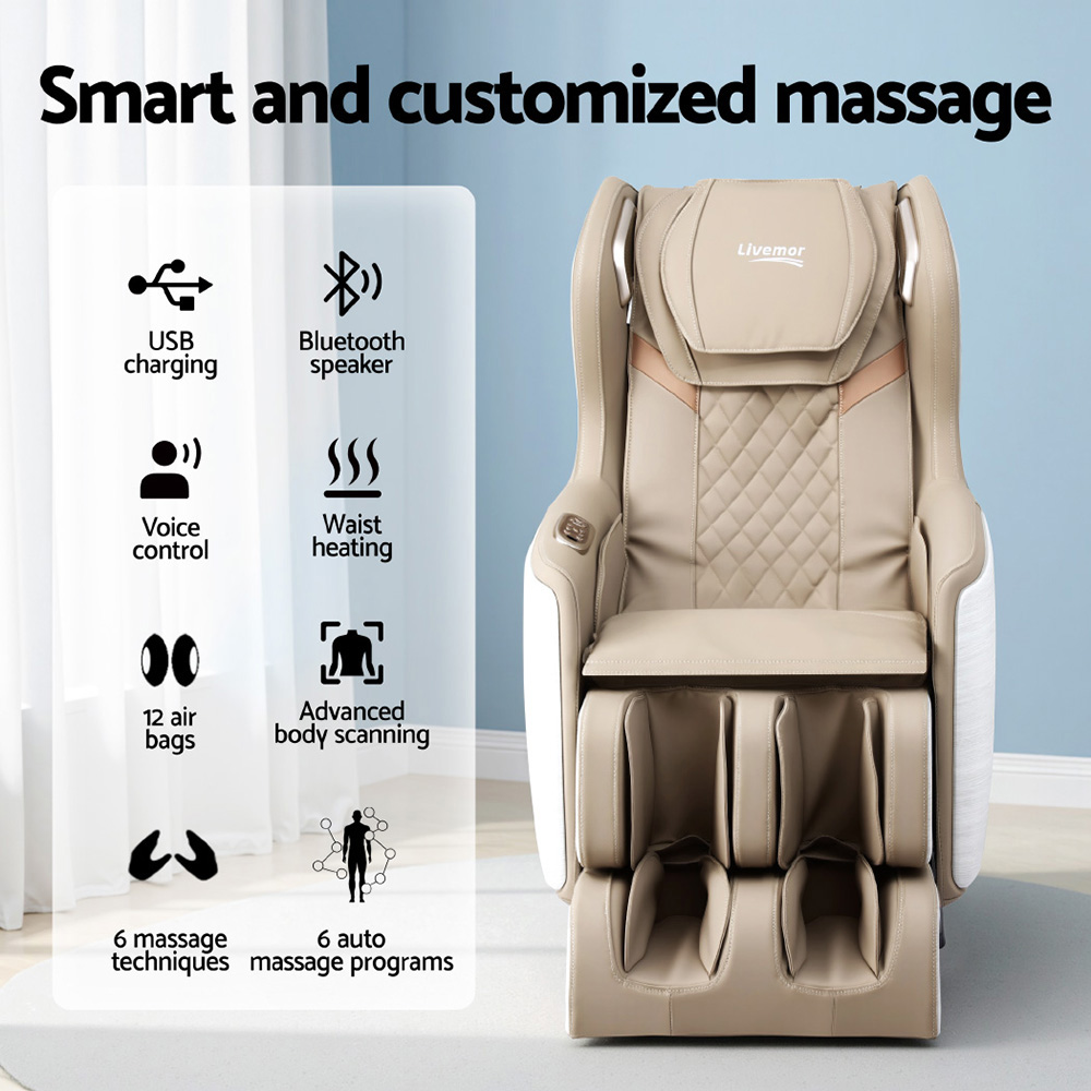 Livemor Massage Chair Electric Recliner Home Massager 3D OLIN — image 4