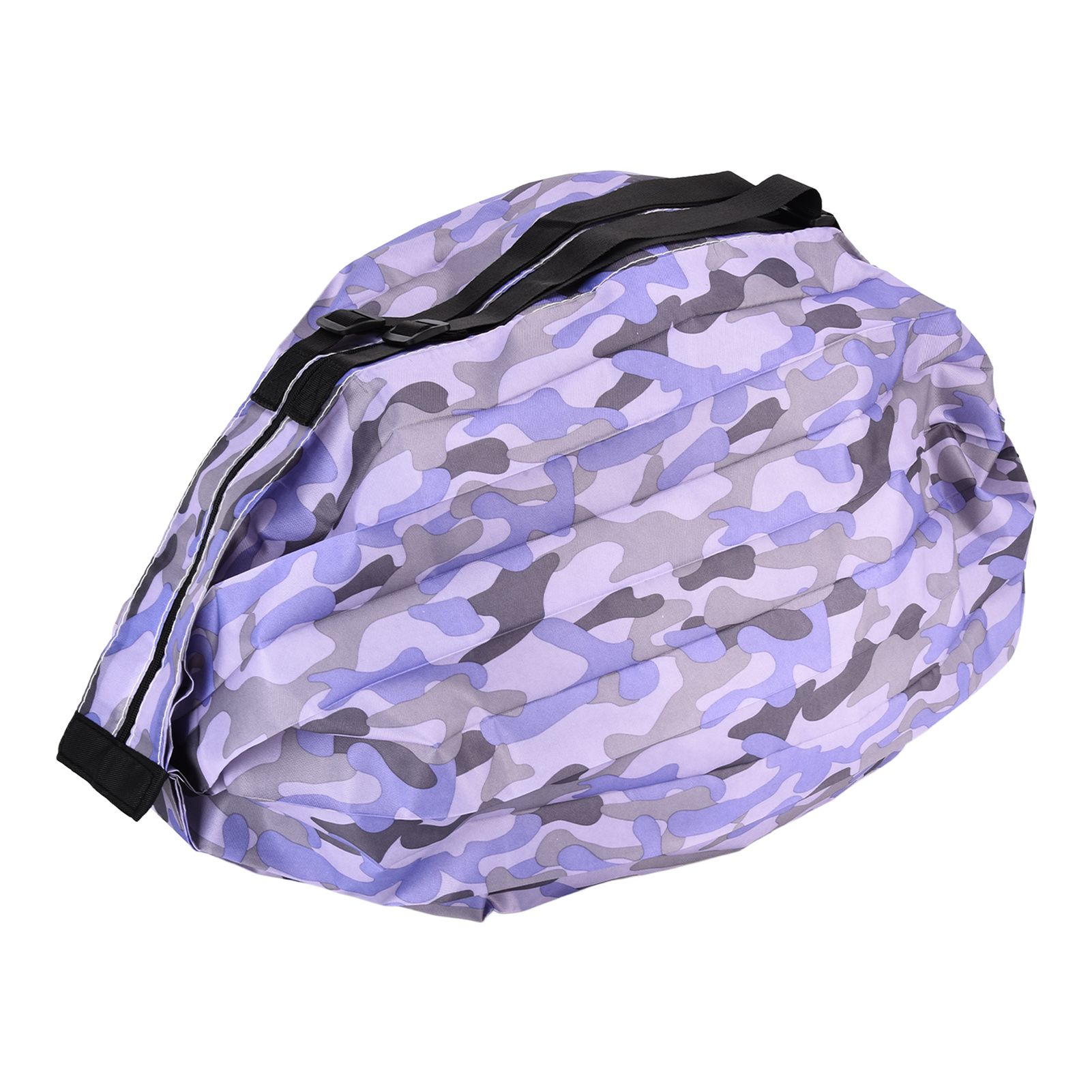 High Capacity Storage Bag Travel Single Shoulder Waterproof Shopping Bag Portable Folding Storage BagPurple Camouflage โ image 2