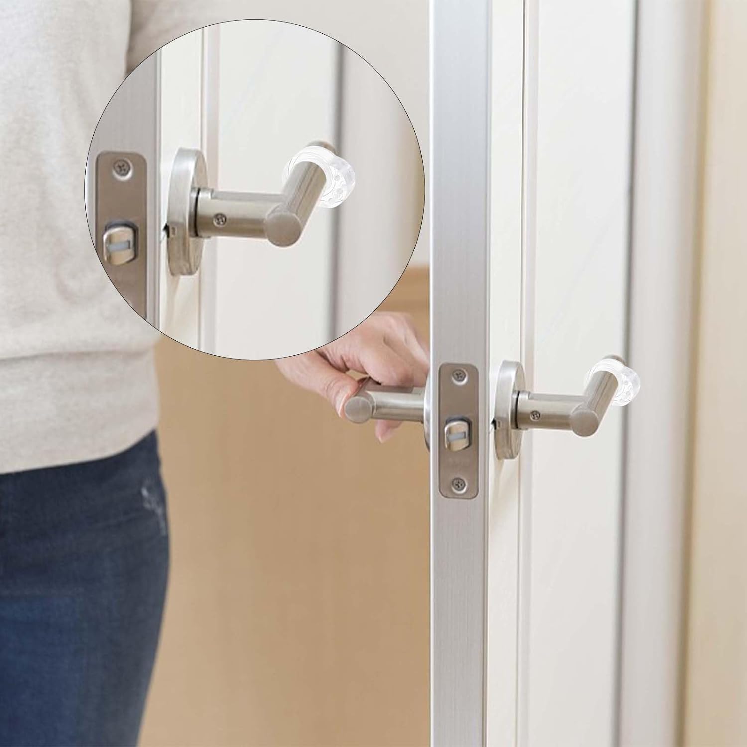 8 Pack Door Stoppers Indoor Wall Protectors Transparent Door Stop Guards — image 4