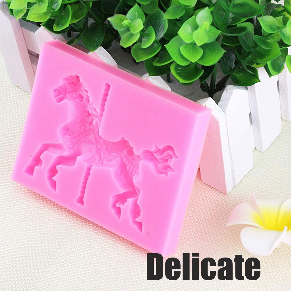 Silicone Mold 3D Carousel Horse Chocolate Mold Non Stick Fondant Mold for Decorating Cakes Chocolate Baking Kitchen โ image 4