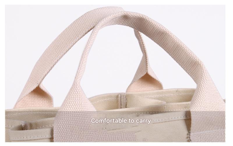Pink Canvas Lunch Tote Bag - Stylish Handbag with Multiple Compartments for Women โ image 3