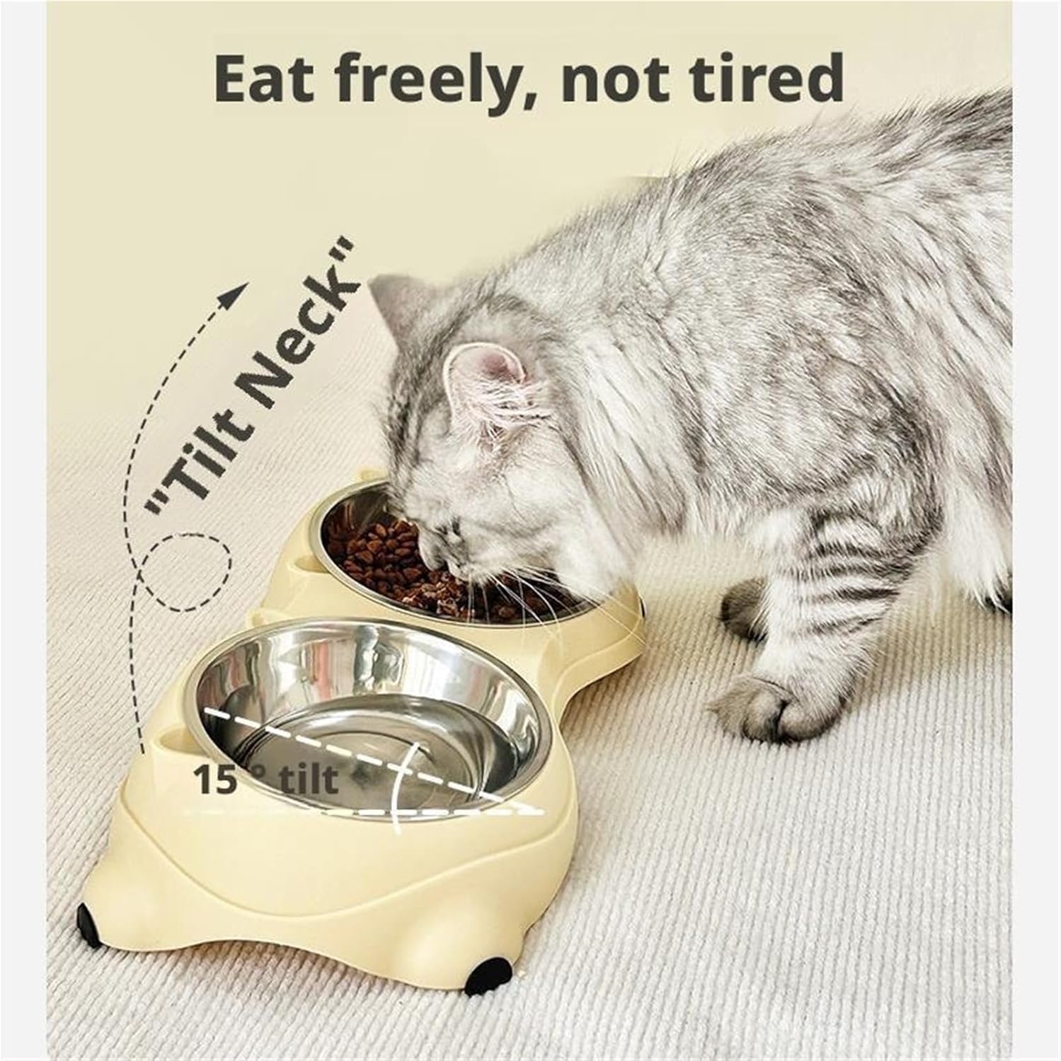 Cat Food Bowl - 1 Piece - Spillproof Pet Bowl - Double Layer Design for Cats — image 3