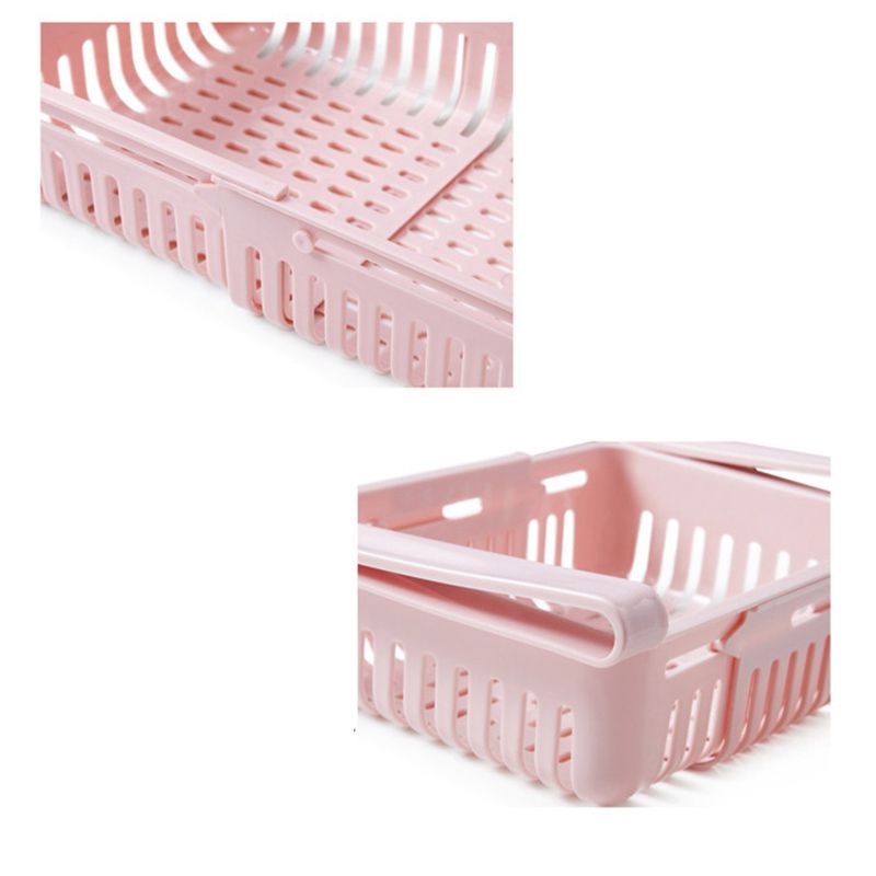 Fridge Drawer Organizer Retractable Multifunction Space Saving Refrigerator Storage Box Pink 20.5x16.4x7.6cm / 8.1x6.5x3.0in โ image 3