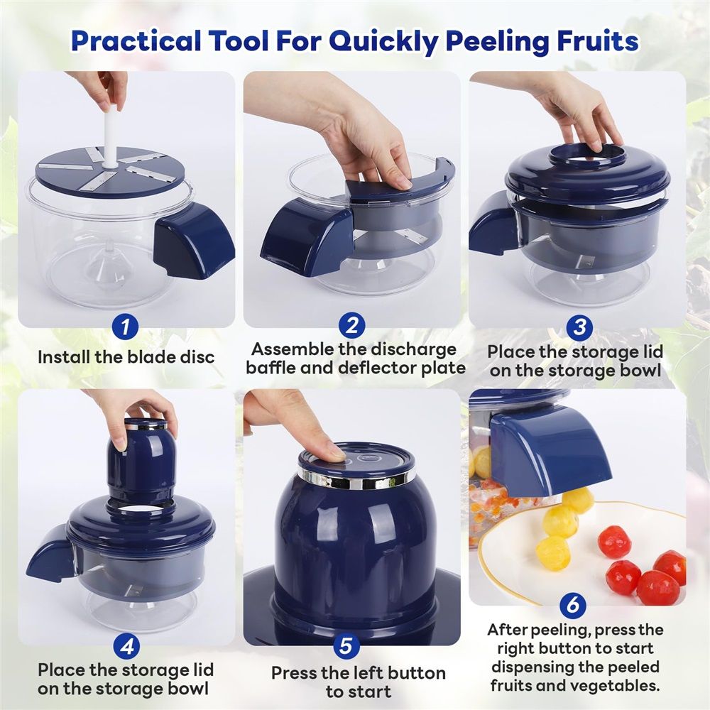 Automatic Grape Peeler Machine, Electric Garlic & Cherry Tomato Peeler Skin Remover Tool for Small Fruits, Effortless Peeling for Home Kitchen â image 5