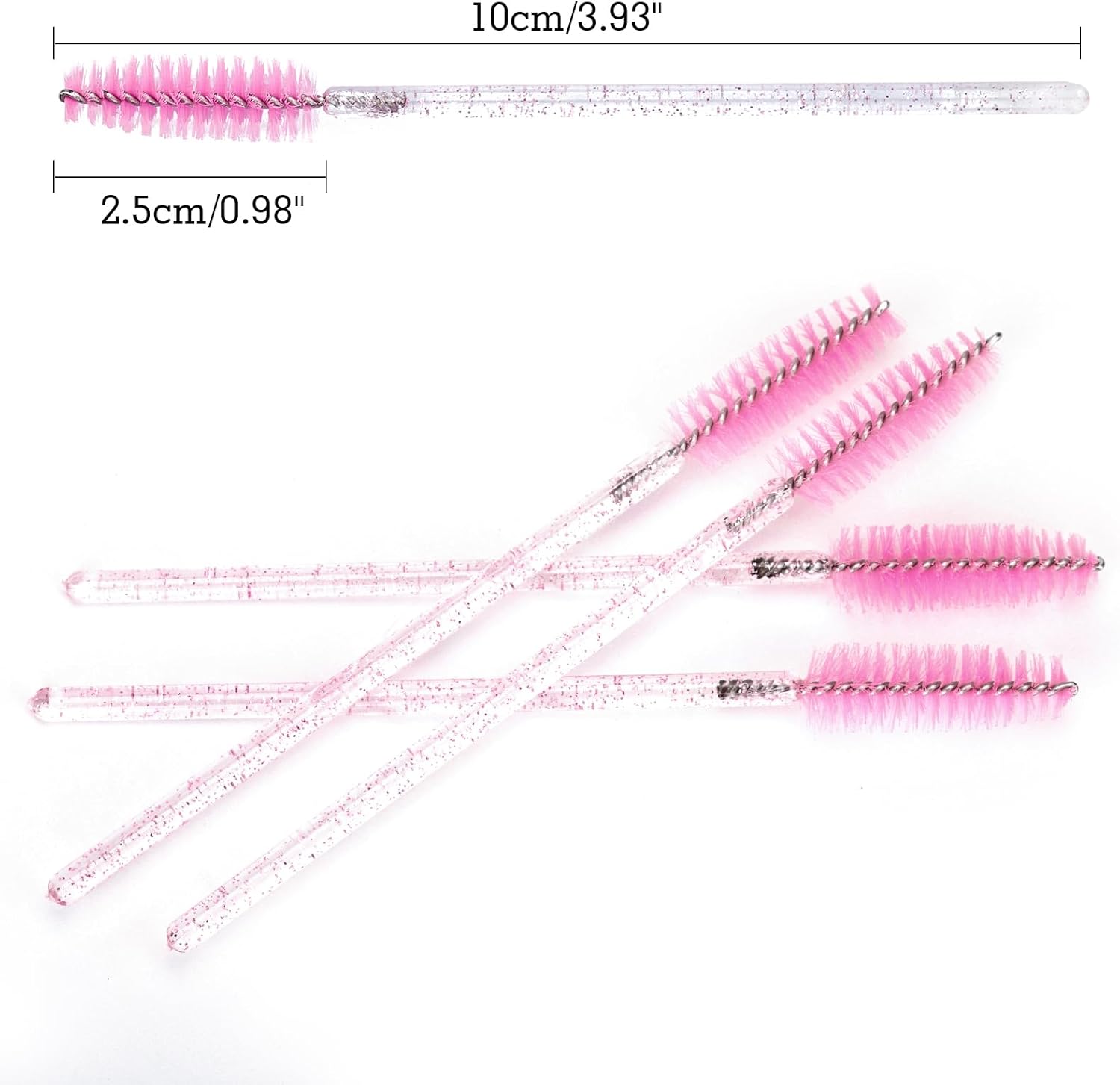 Lash Brush - 100 pieces - Disposable Lash Brush - For Eyelash Extensions - Pink - Crystal Mascara Stick - Applicator — image 2