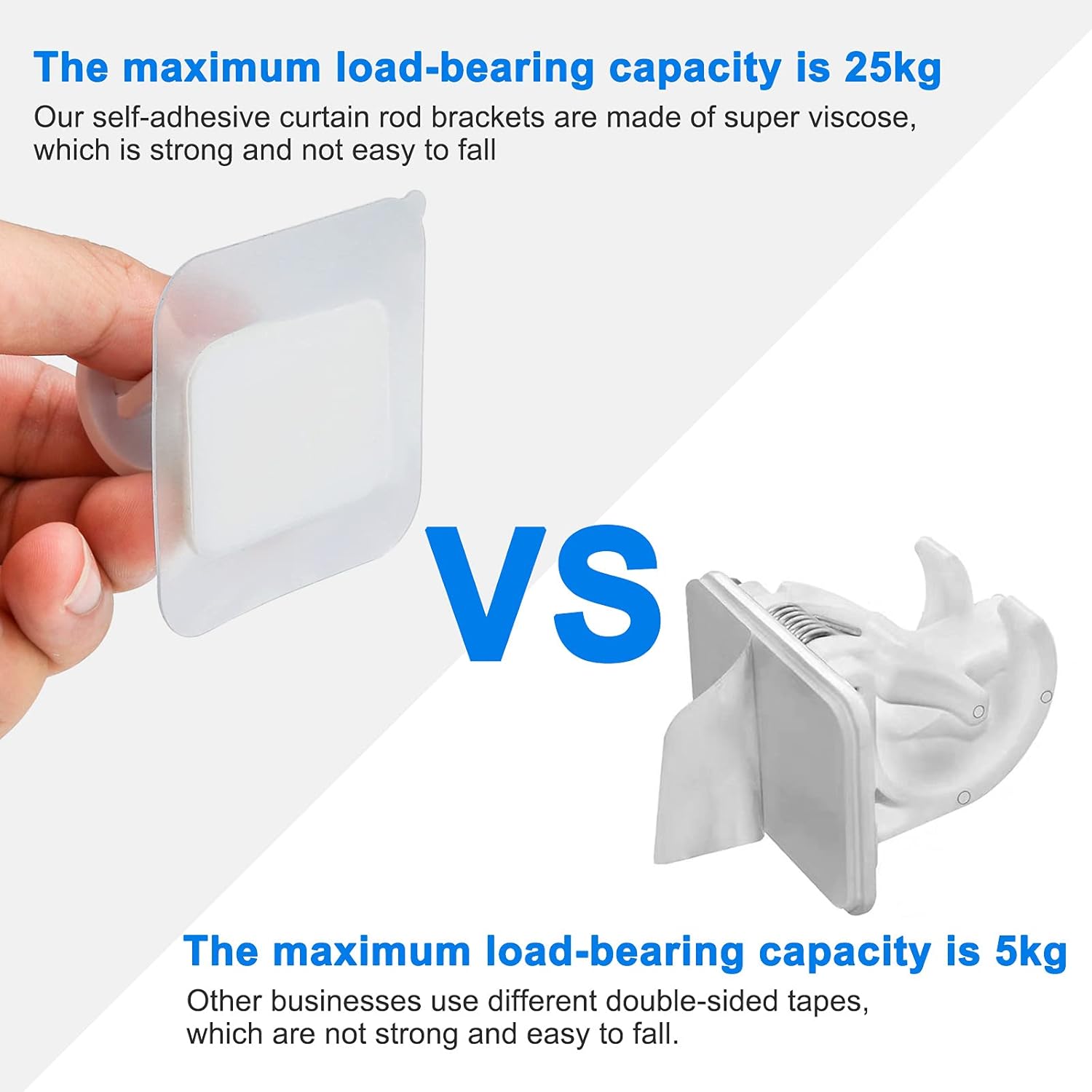4 pieces of self-adhesive curtain rod brackets No drilling required Curtain hooks Fixed rod bracket Curtain rod wall mounting bracket Towel rod hooks for home โ image 5