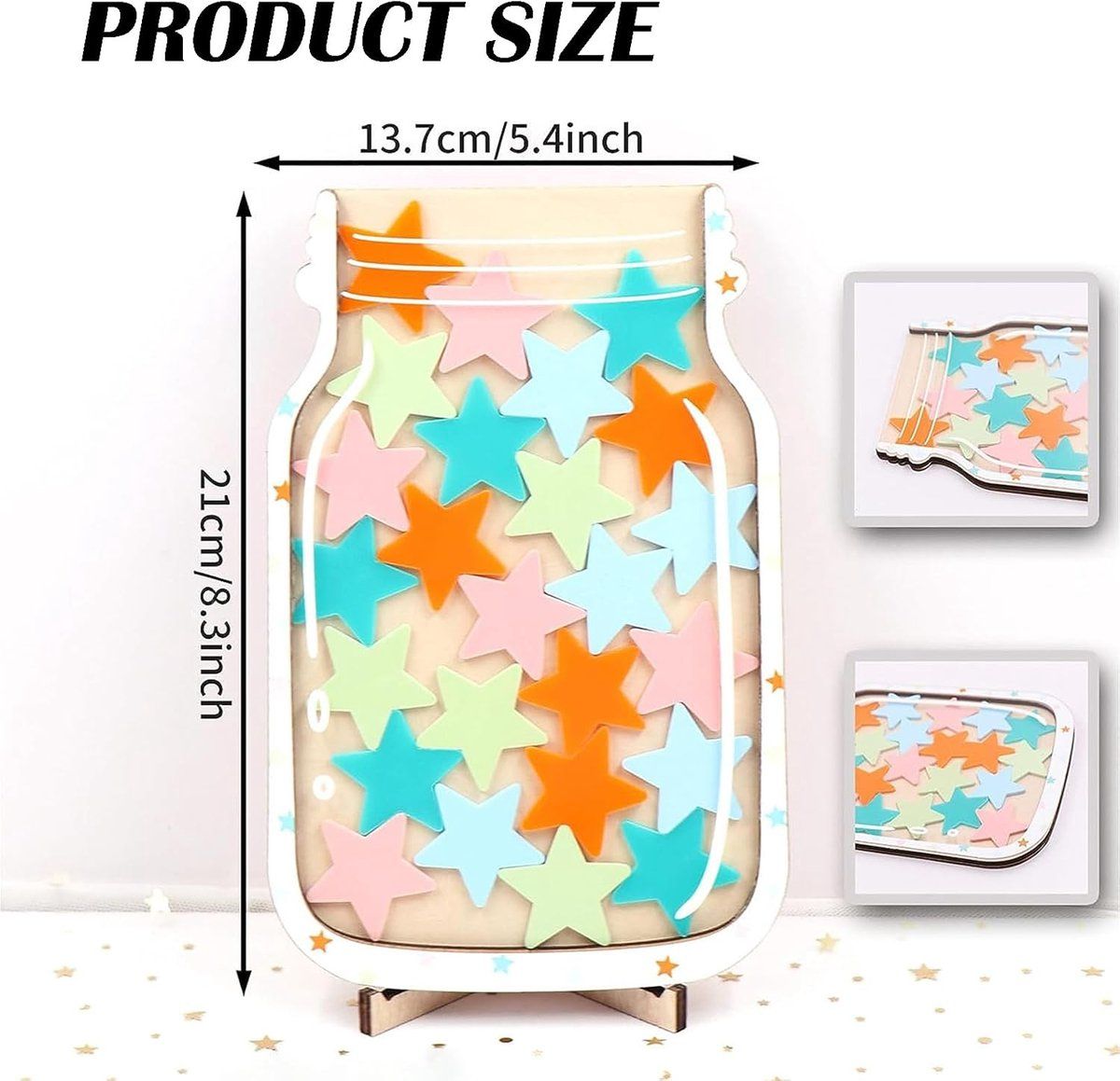 25-Piece Multicolor Star Reward Jar Set for Kids, Reusable Behavior and Achievement Chart — image 2