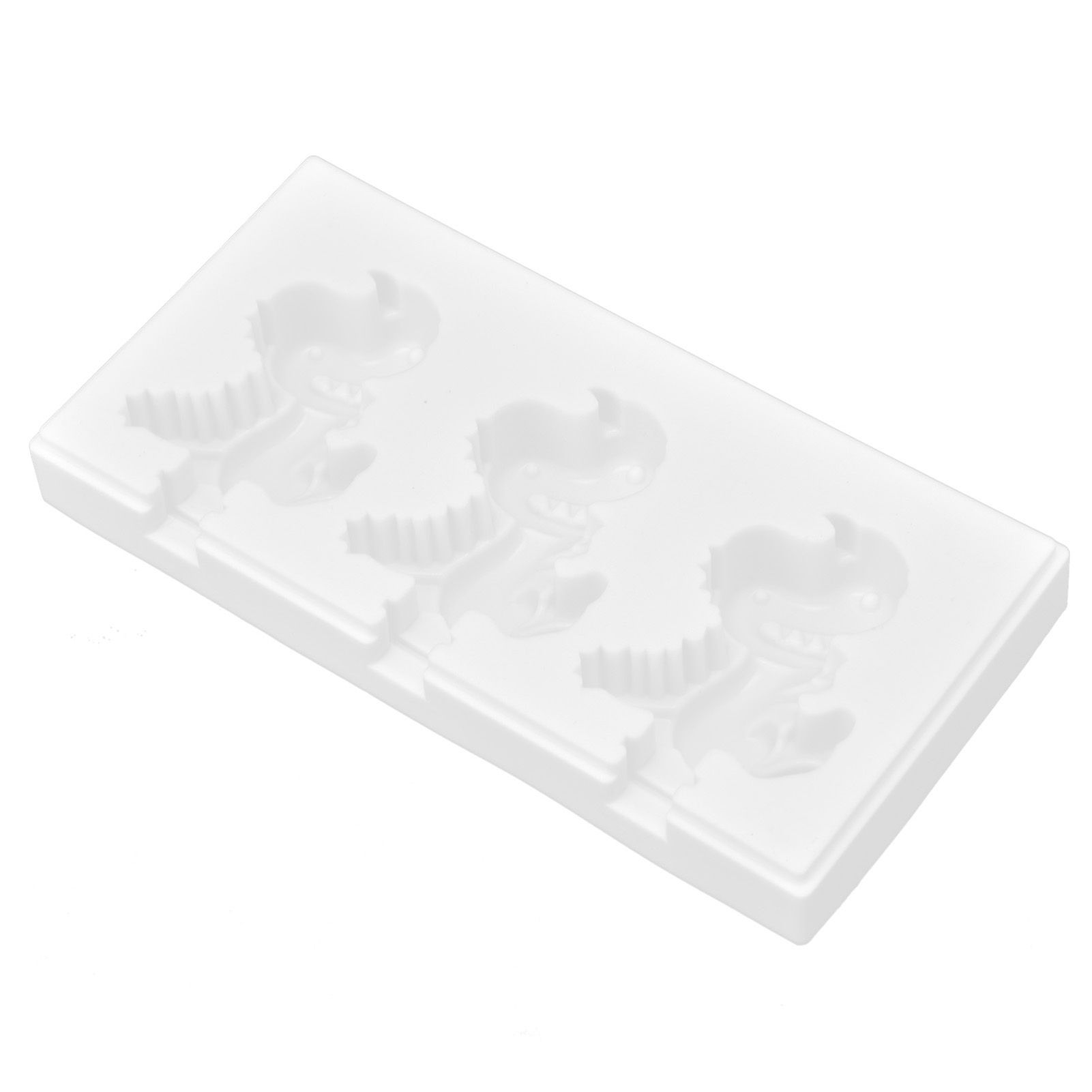 Multi Grid Silicone Ice Bar Mold Heat Resistant Ice Cream Making Mold Kitchen DIY Tool(3Grid Dinosaur Shape ) — image 5