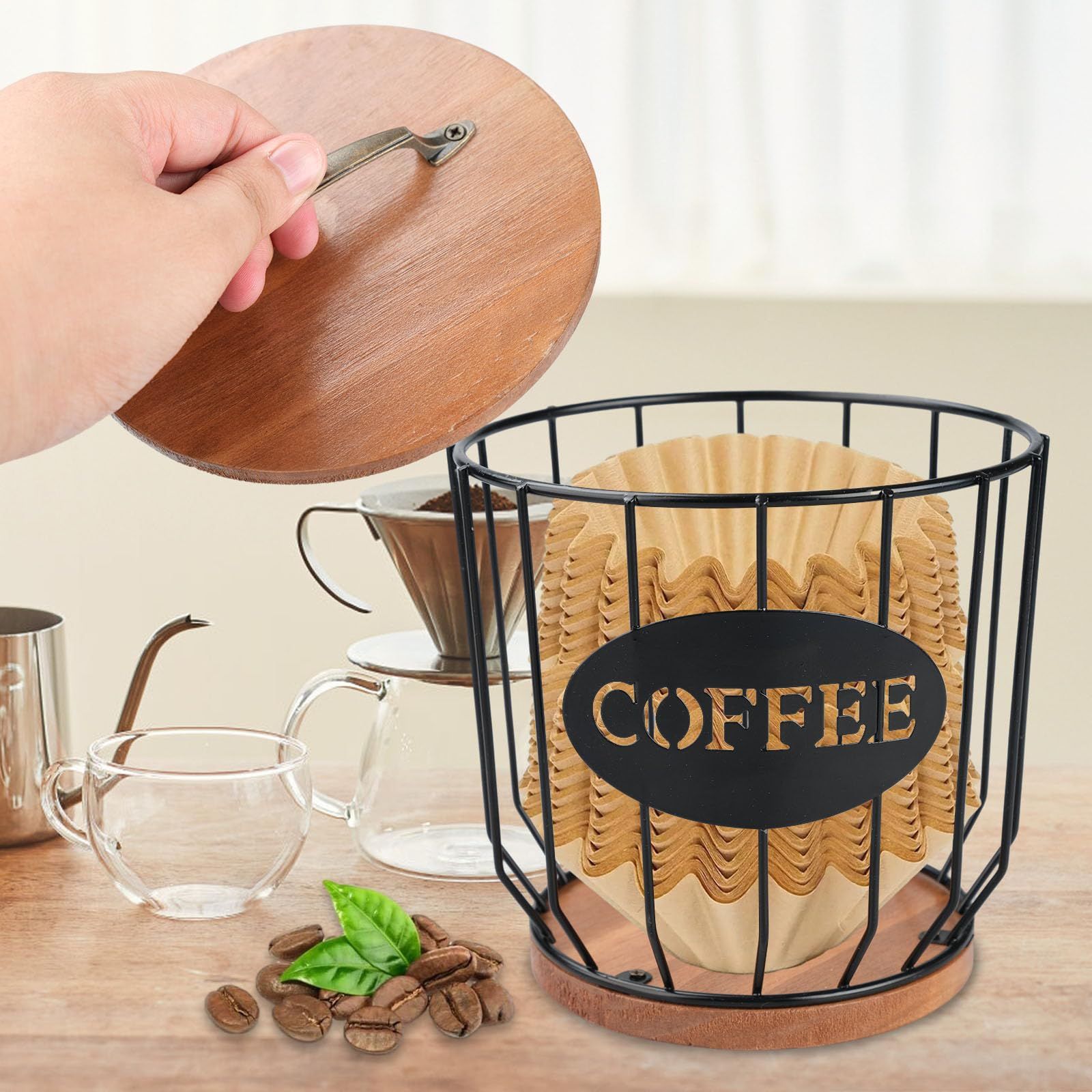 Large Coffee Filter Holder With Lid — image 4