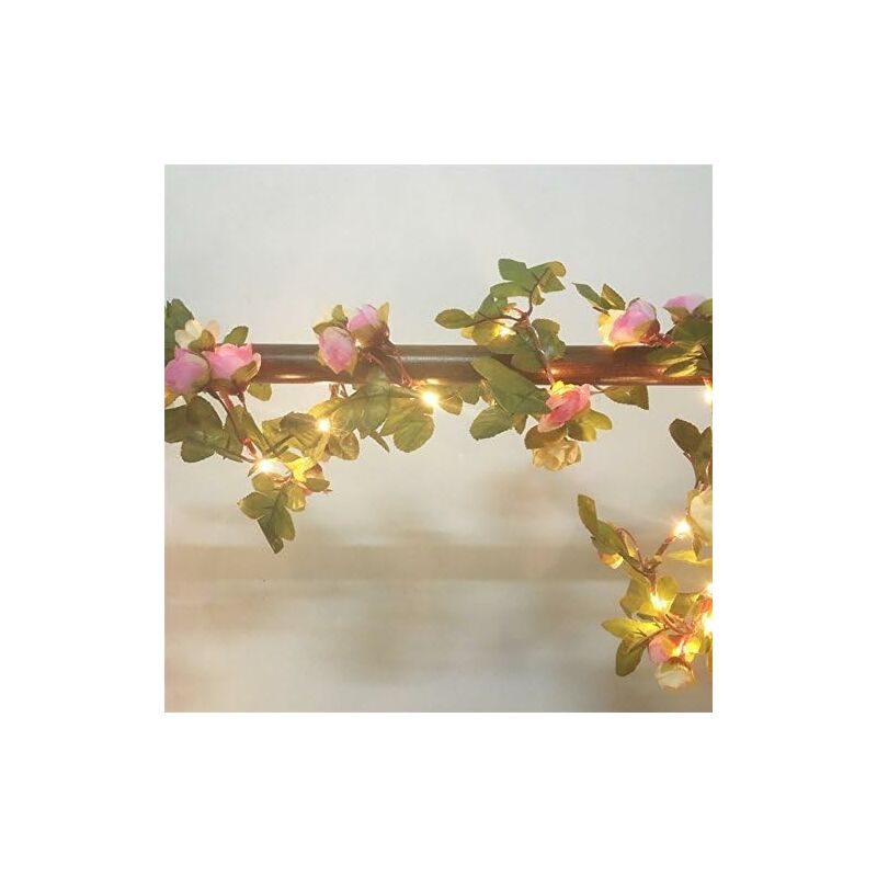 2 Meter 20 LED Flower Leaf String Lights Battery Operated Copper LED Fairy Lights For Wedding Party Event Decoration — image 2