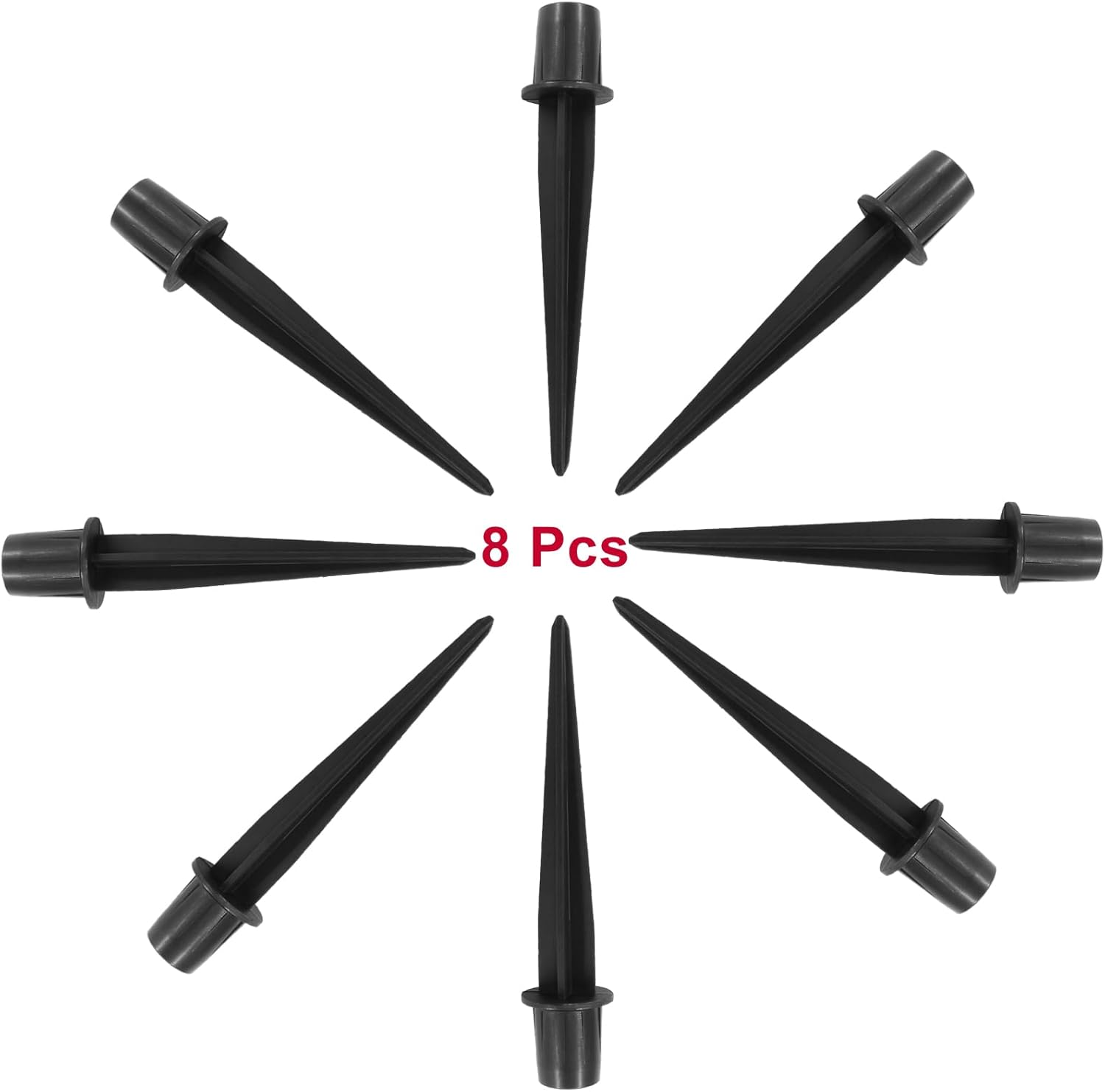 Biaungdo 8 Pack Metal Stakes, 5.3 Inch Solar Light Replacement Stakes, Black Outdoor Ground Stake for Yard Landscape Garden Pathway Patio Lamps Pole โ image 6