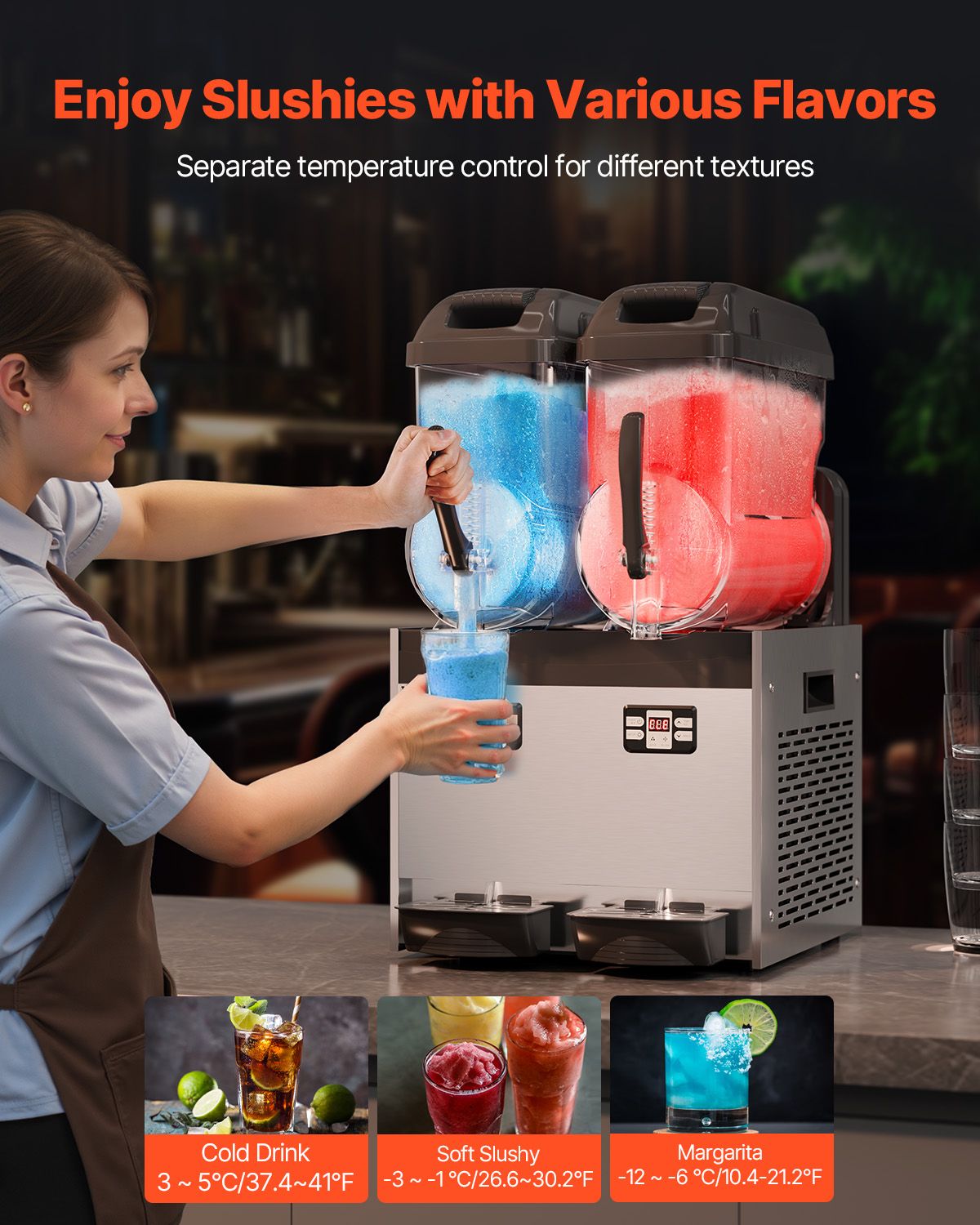 12Lx2 Tank Commercial Slushy Machine Margarita Smoothie Frozen Drink Maker — image 3