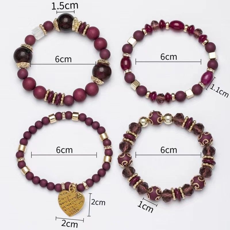 2 pcs Bohemia Bracelets for Women Girls Vintage Stackable Beads Bracelets Charm Stretch Beach Jewelry — image 3