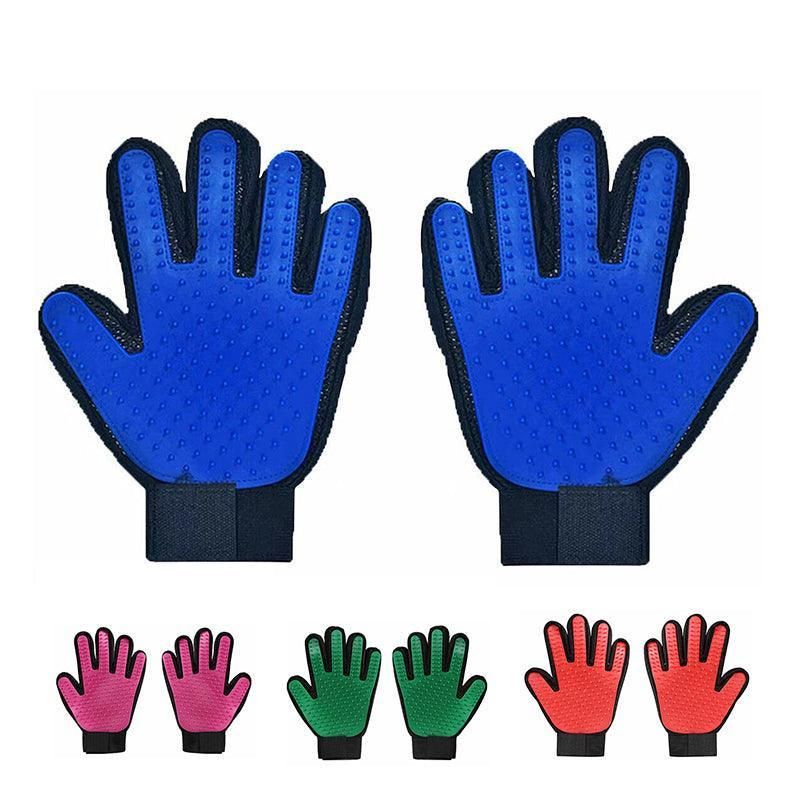 Pet Dog Cat Massage Hair Removal Grooming Comb Touch Cleaning Brush Magic Glove - Pink Right Hand — image 3