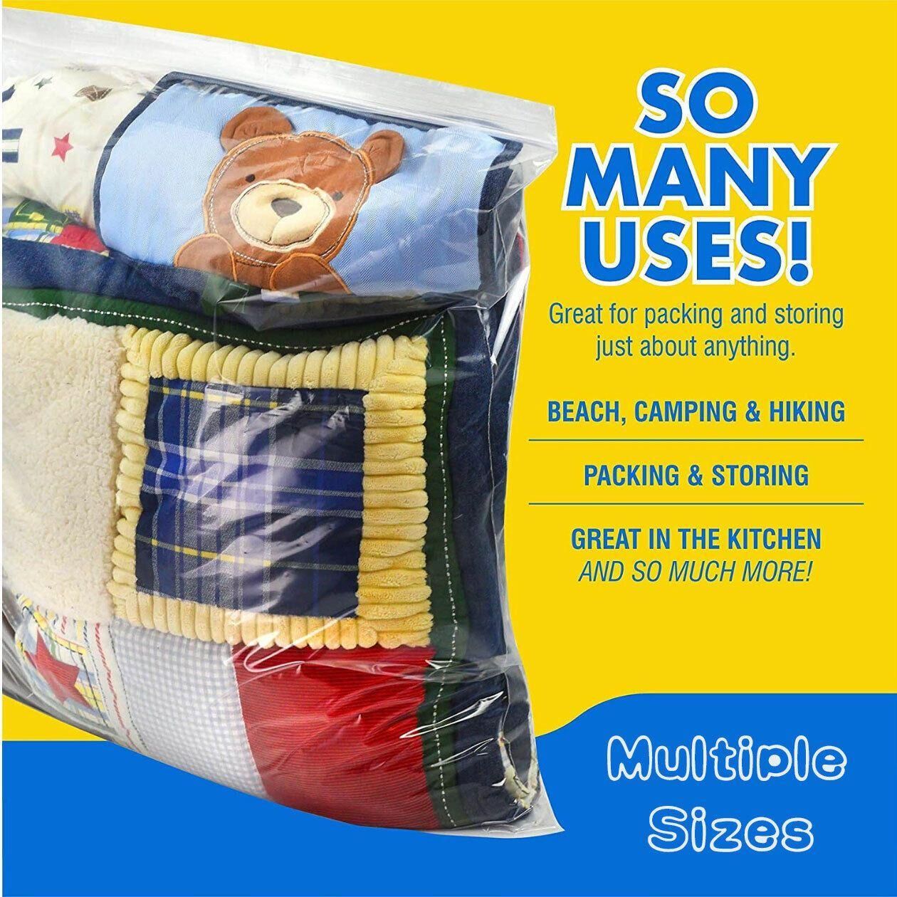 10/100PCS Thick Resealable Ziplock Bags in 12 Sizes Zip Lock Plastic Bags - 14x20cm-100pcs โ image 5