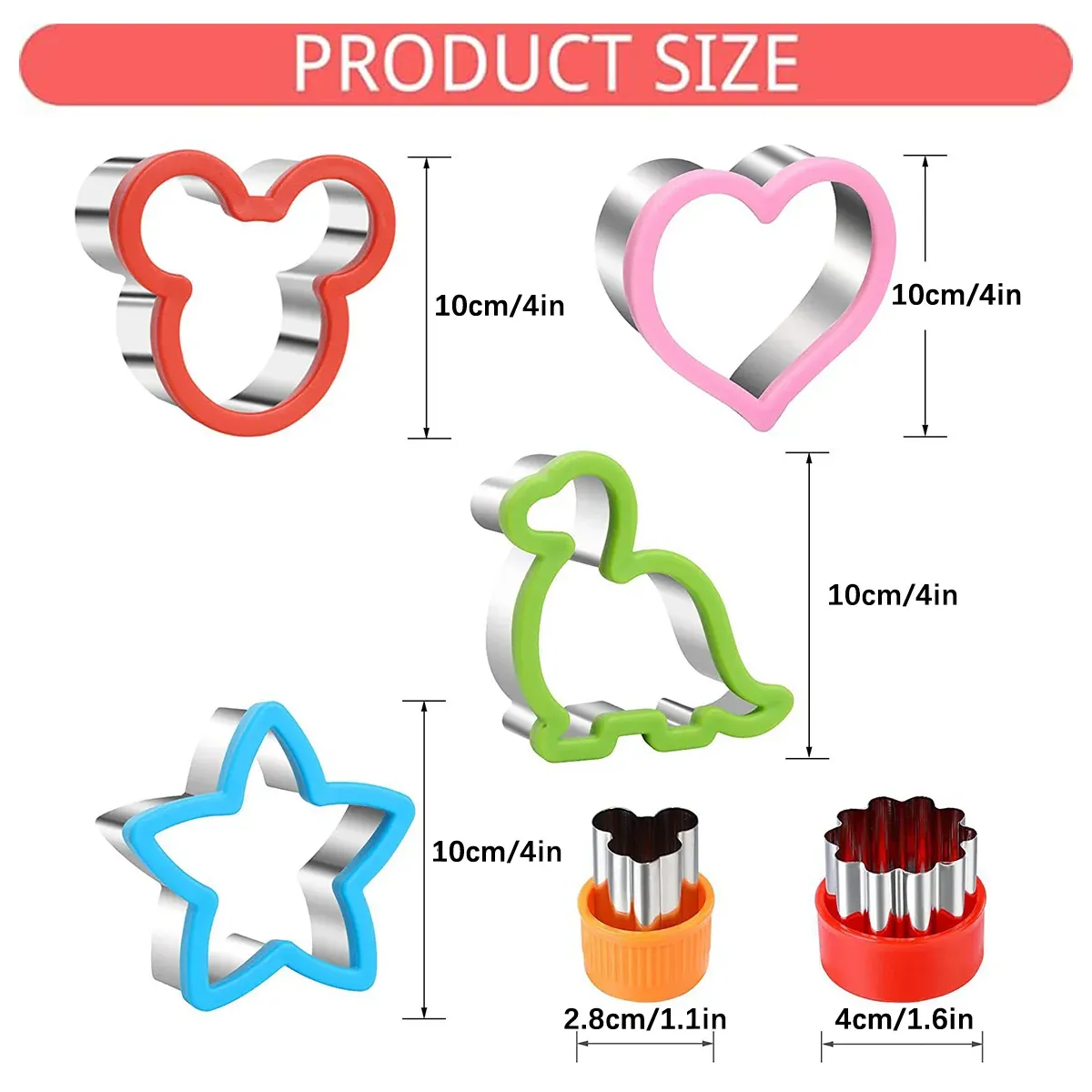 12PCS Sandwich Cutters Cartoon Cookie Molds Food Grade For Baking Decoration — image 3
