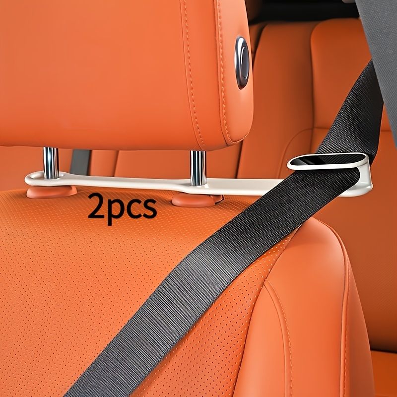 2Pcs Car Seat Belt Guide Buckle, Adjustable Fixed Seat Belt Clip, Comfort Driving Interior Accessory, White