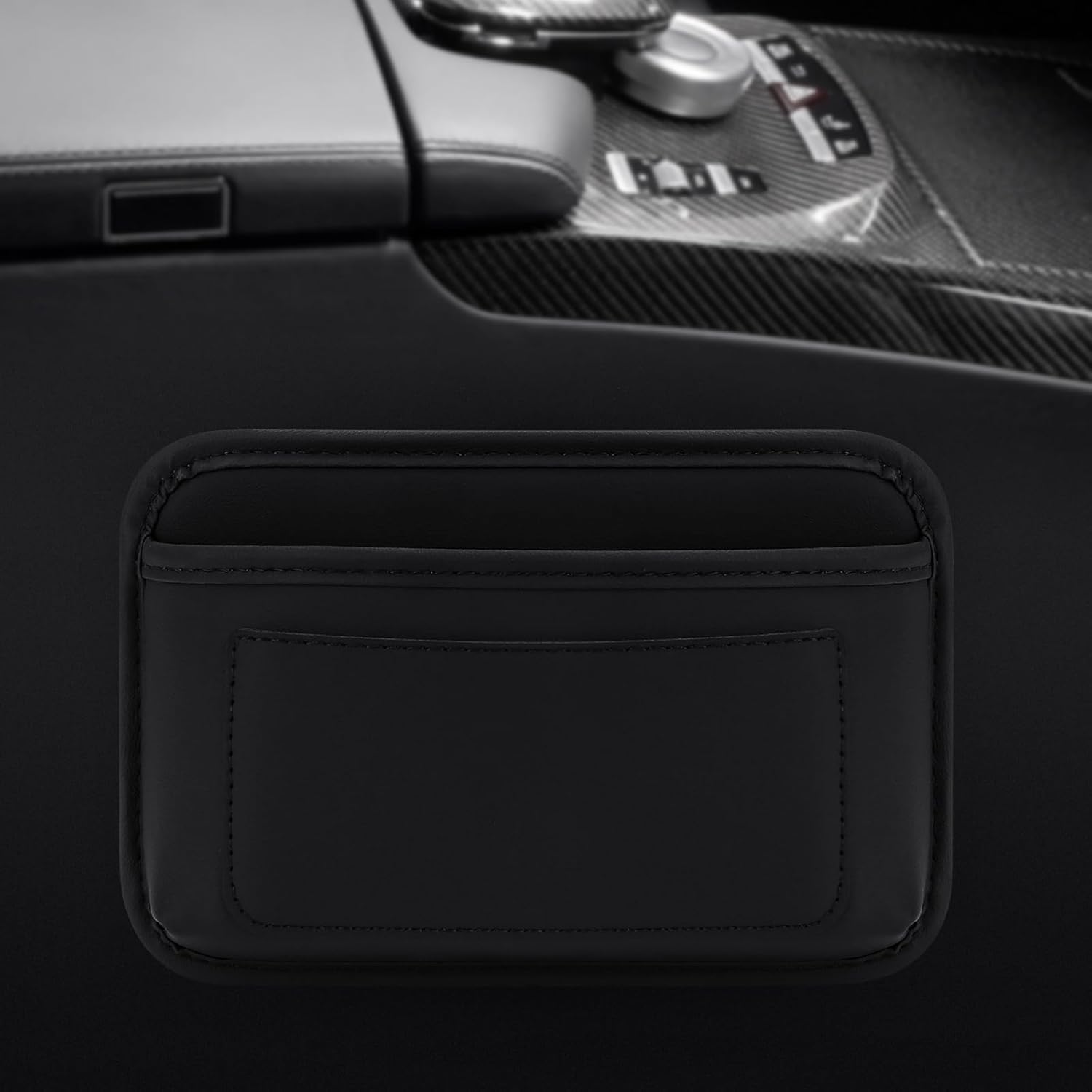 Universal Car Side Pocket Organizer, PU Leather Car Pocket Pouch Cell Phone Sunglasses Holder, Car Phone Pocket Organizer Accessories for Car Seat, Door β image 5